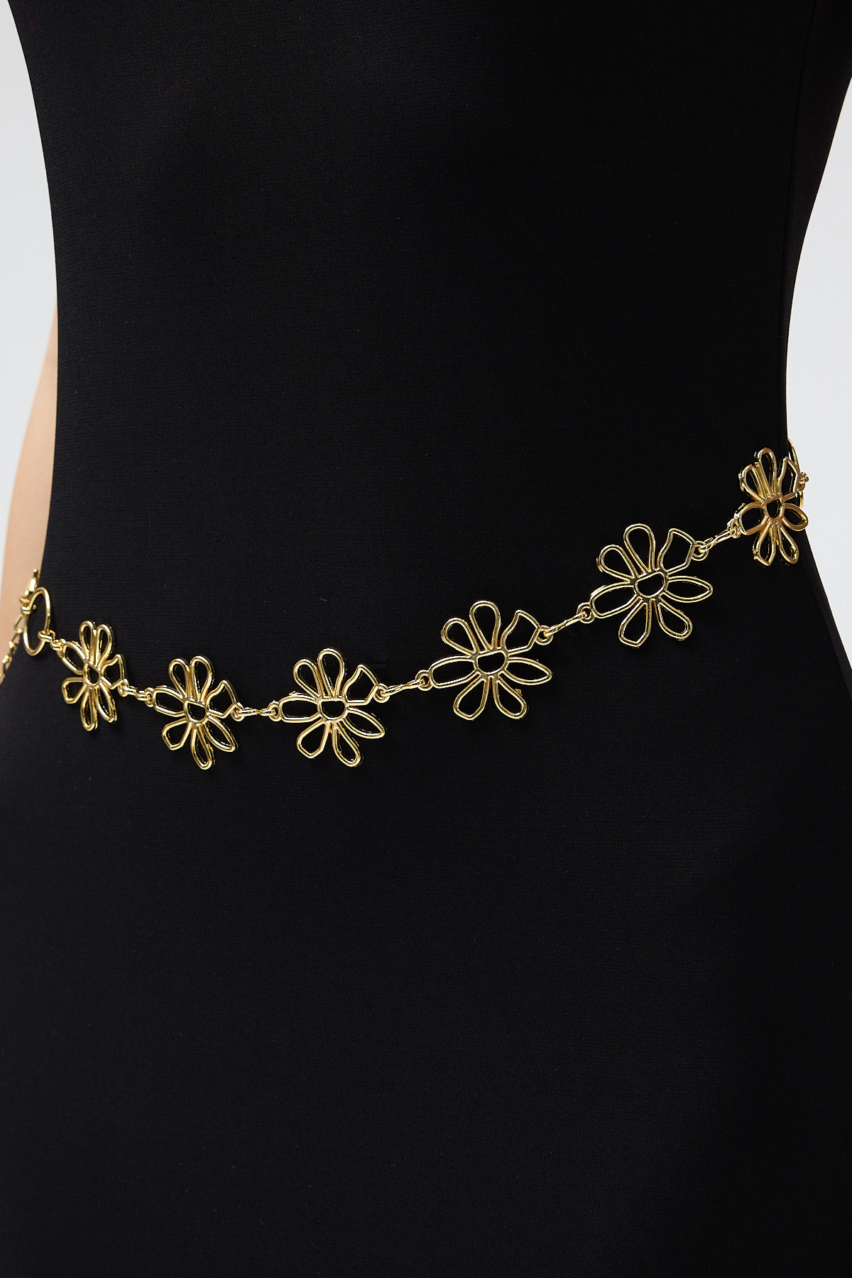 Gold Papatya Detaylı Zincir Kadın Kemer 438 - RAYS