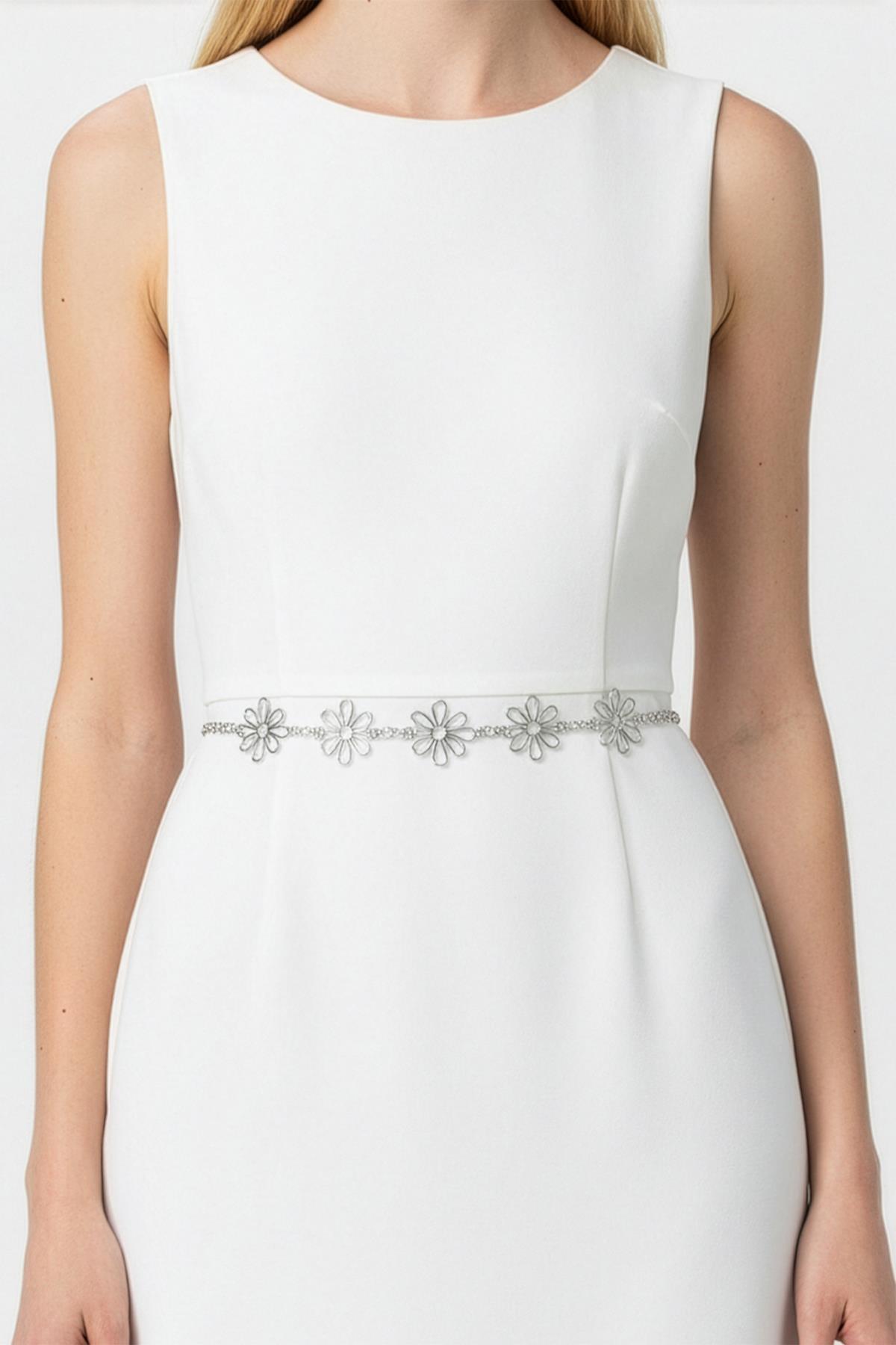 Gümüş Papatya Detay Zincir Kemer 438 - 1