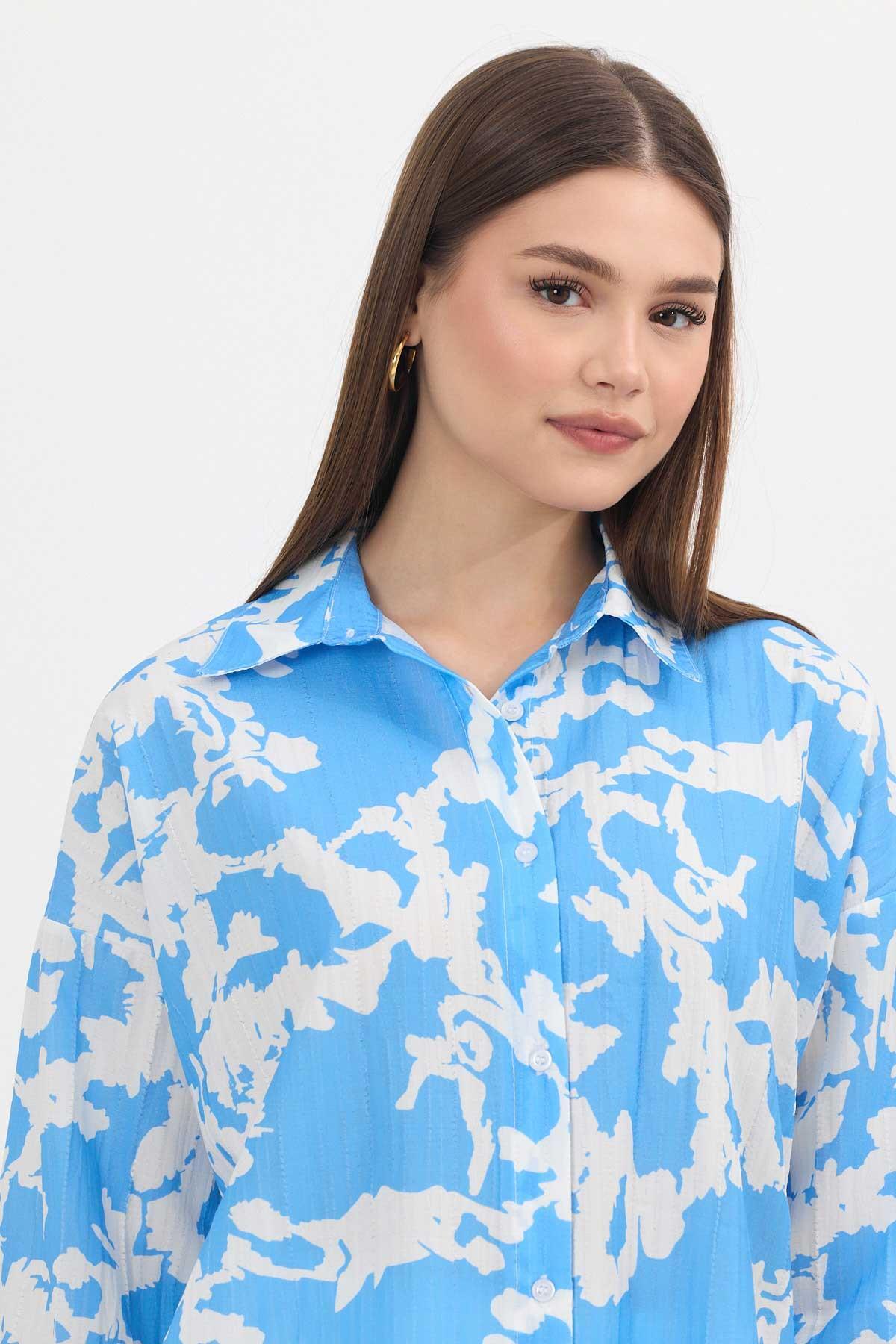 4401A Desenli Tunik Mavi - 5