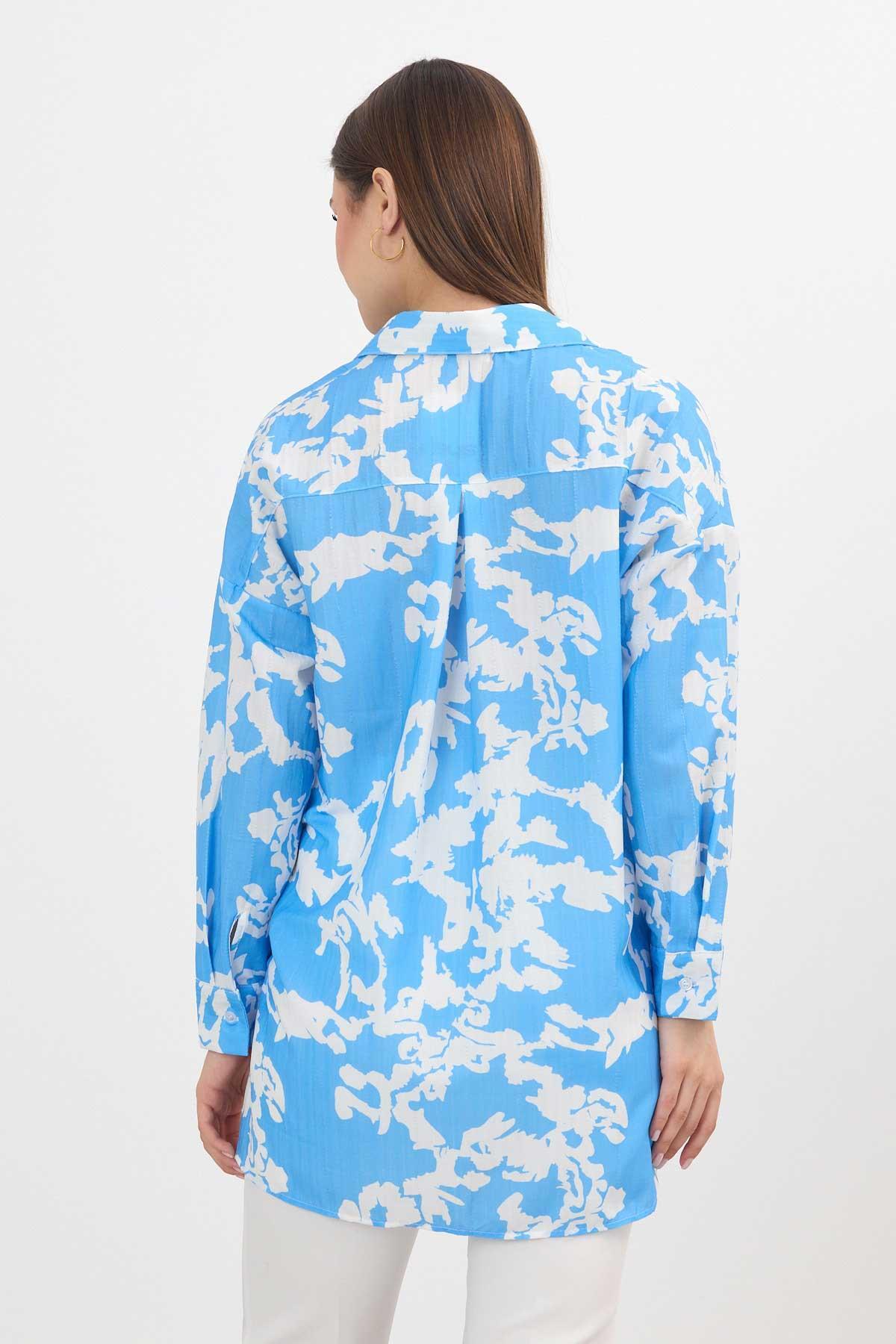 4401A Desenli Tunik Mavi - 6