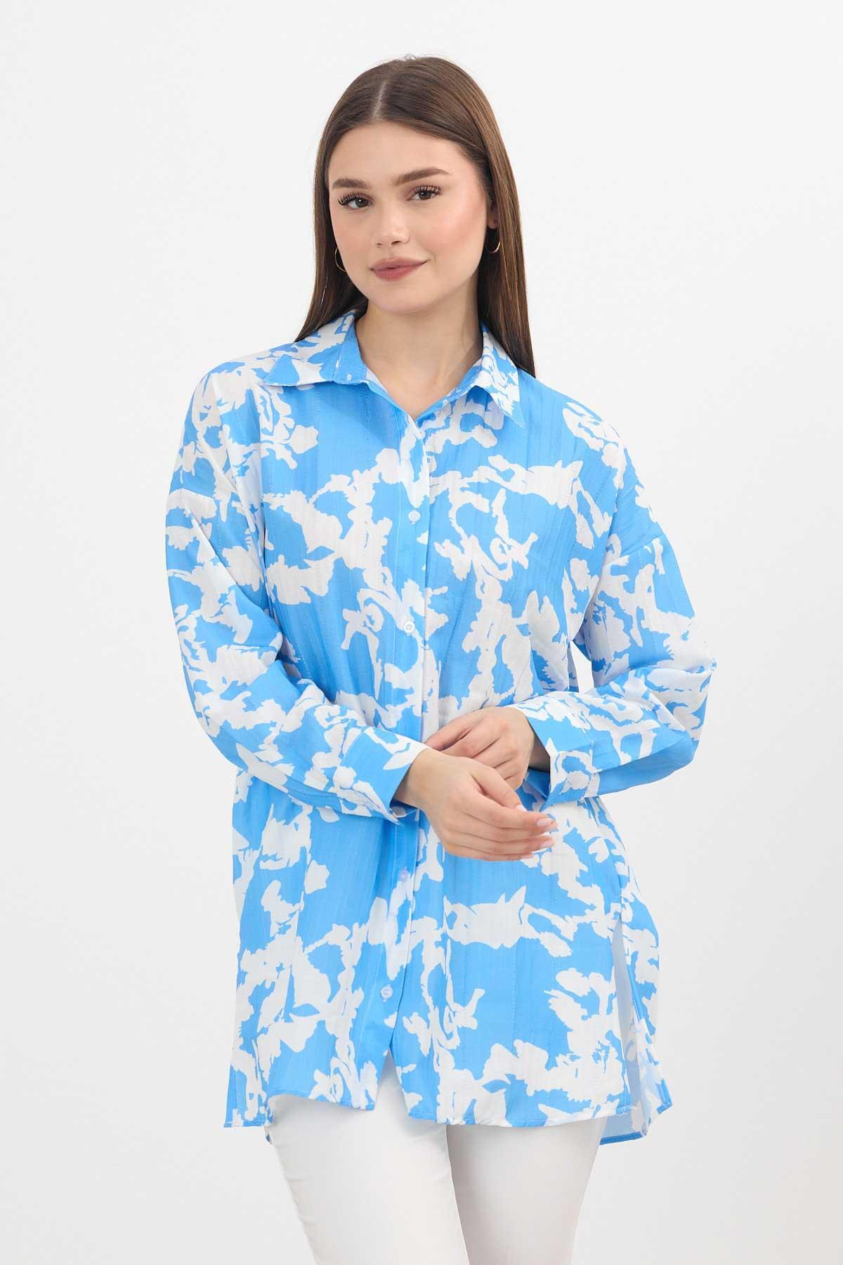 Mavi Desenli Tunik 4401A - 3