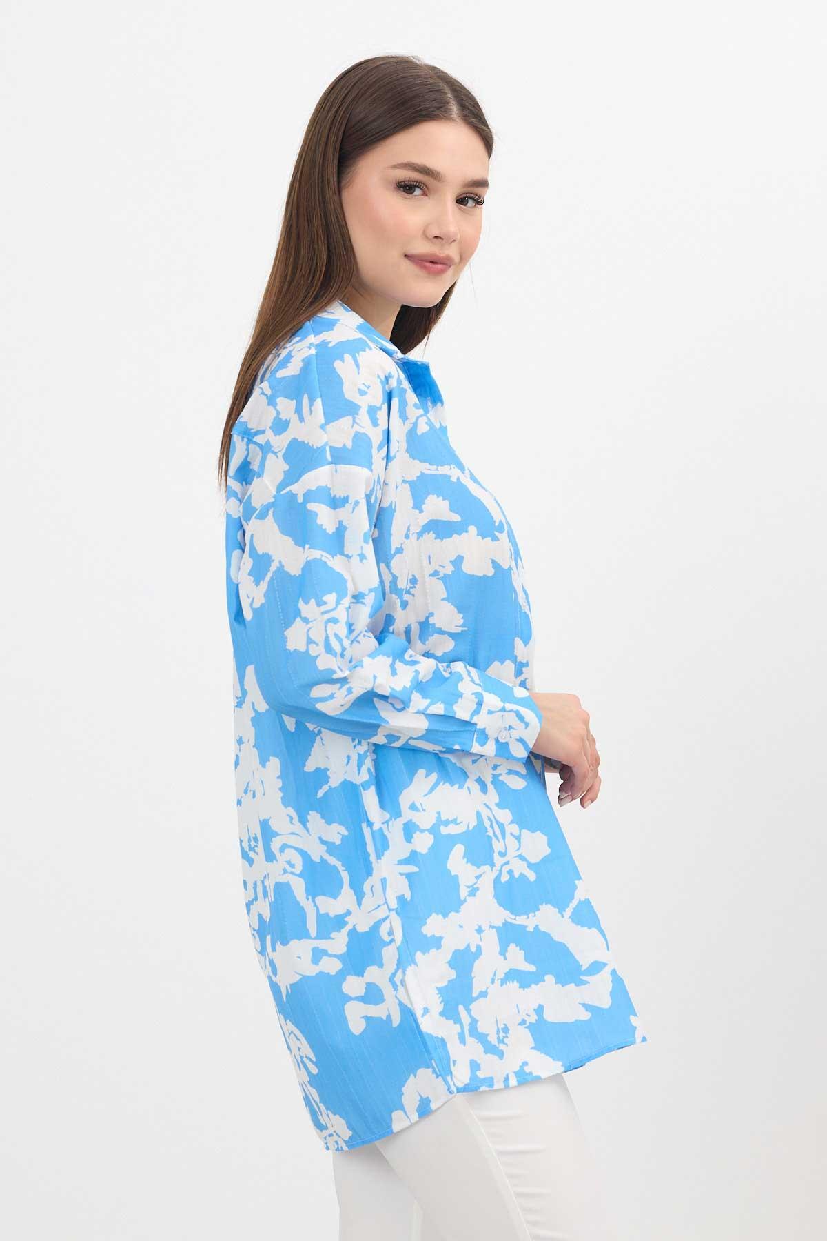 Mavi Desenli Tunik 4401A - 7