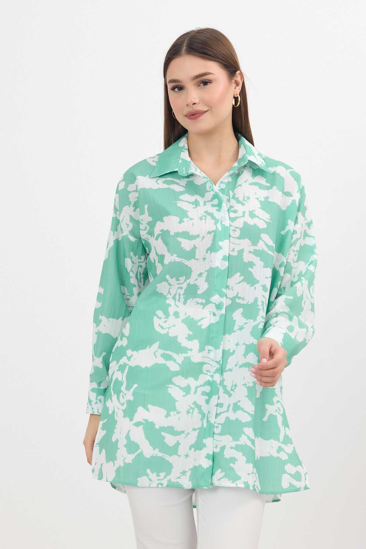 4401A Desenli Tunik Mint - 1