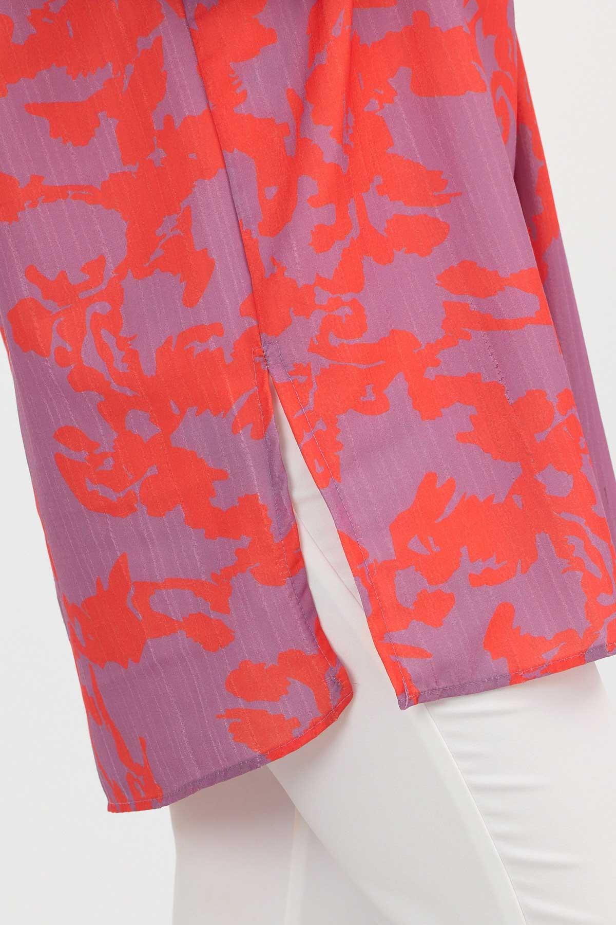 4401A Desenli Tunik Orange - 4