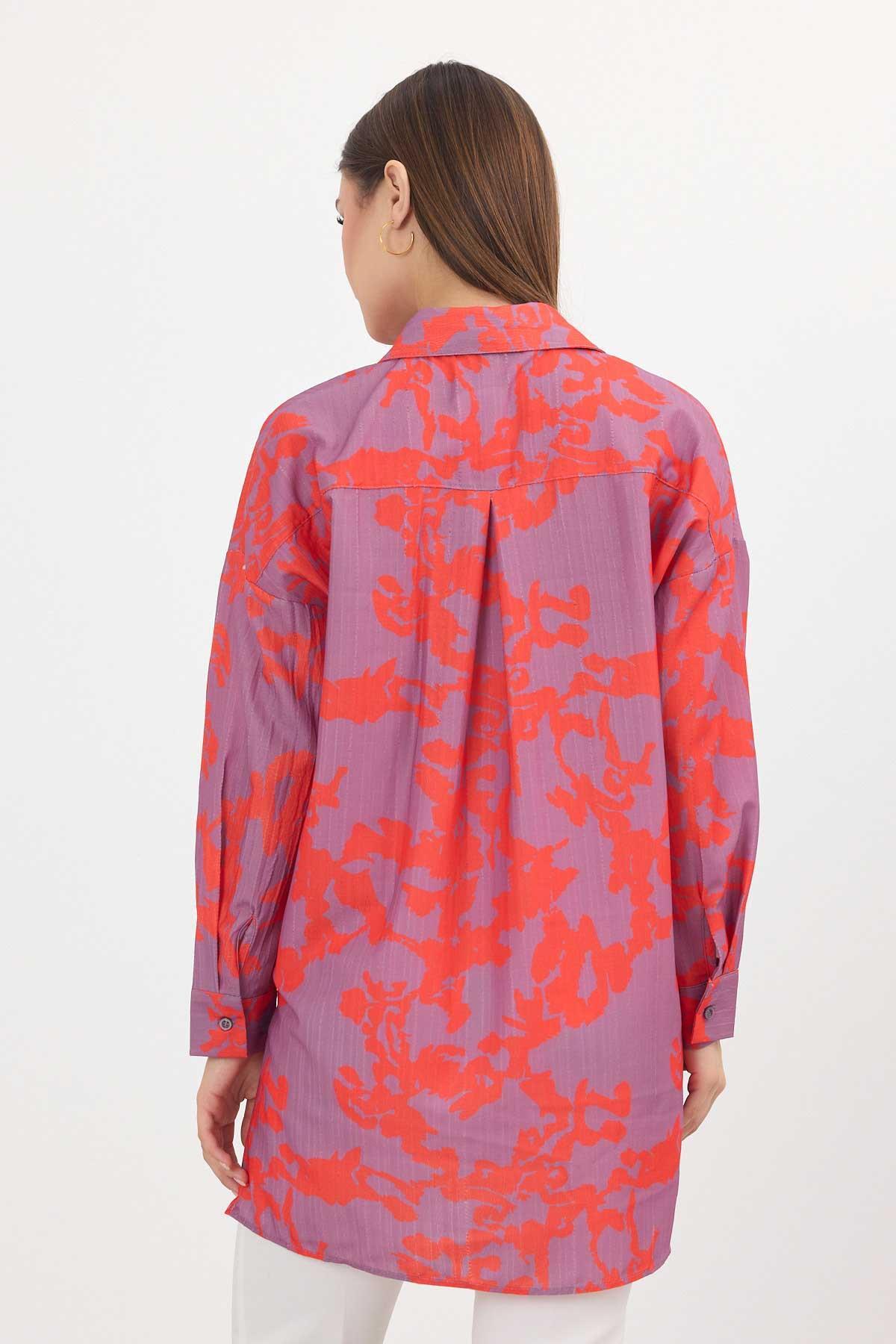 4401A Desenli Tunik Orange - 6