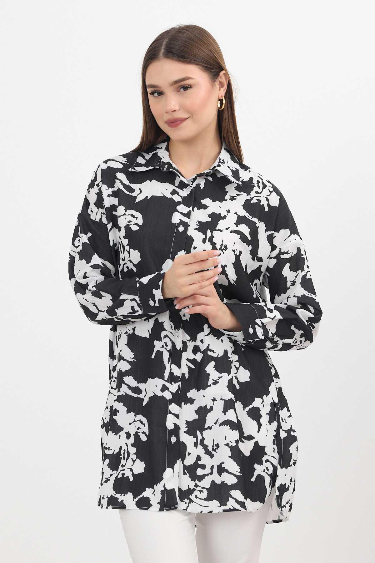 4401A Desenli Tunik Siyah - 3