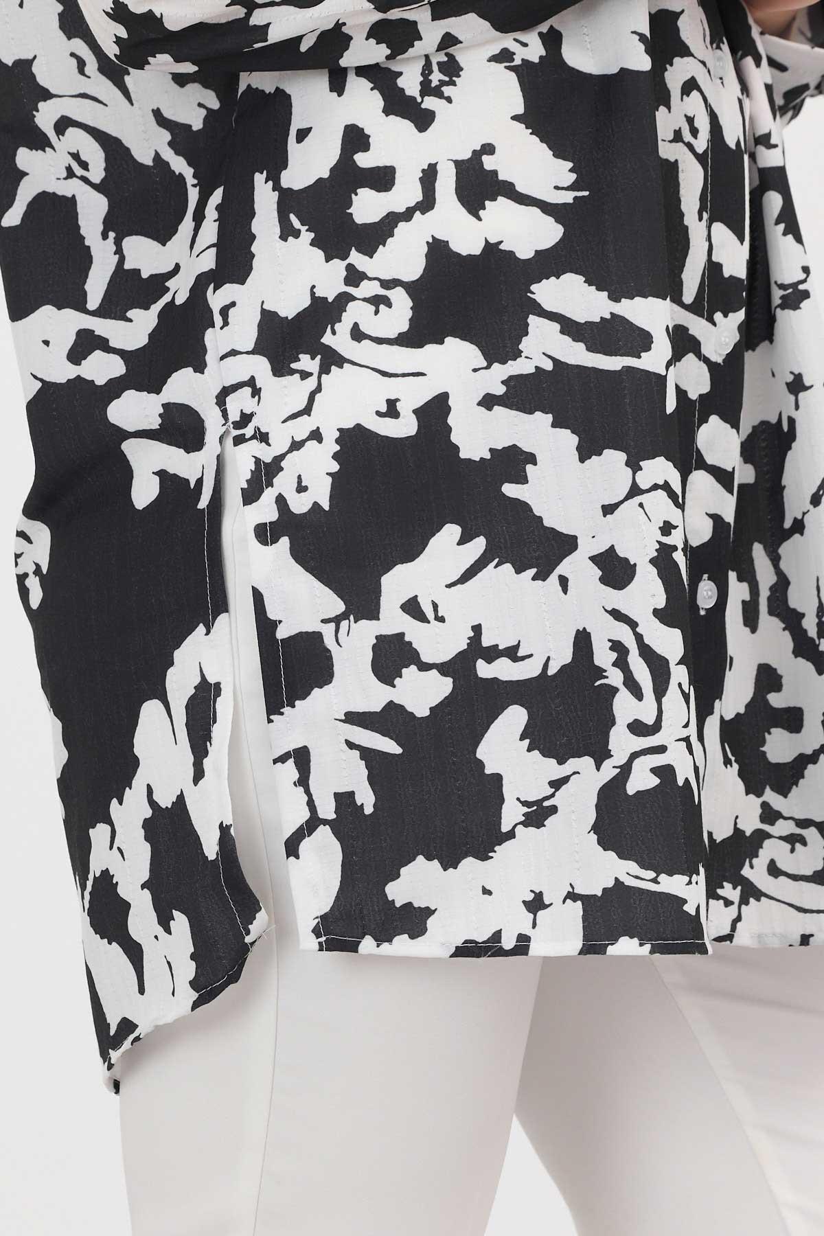 Siyah Desenli Tunik 4401A - 4