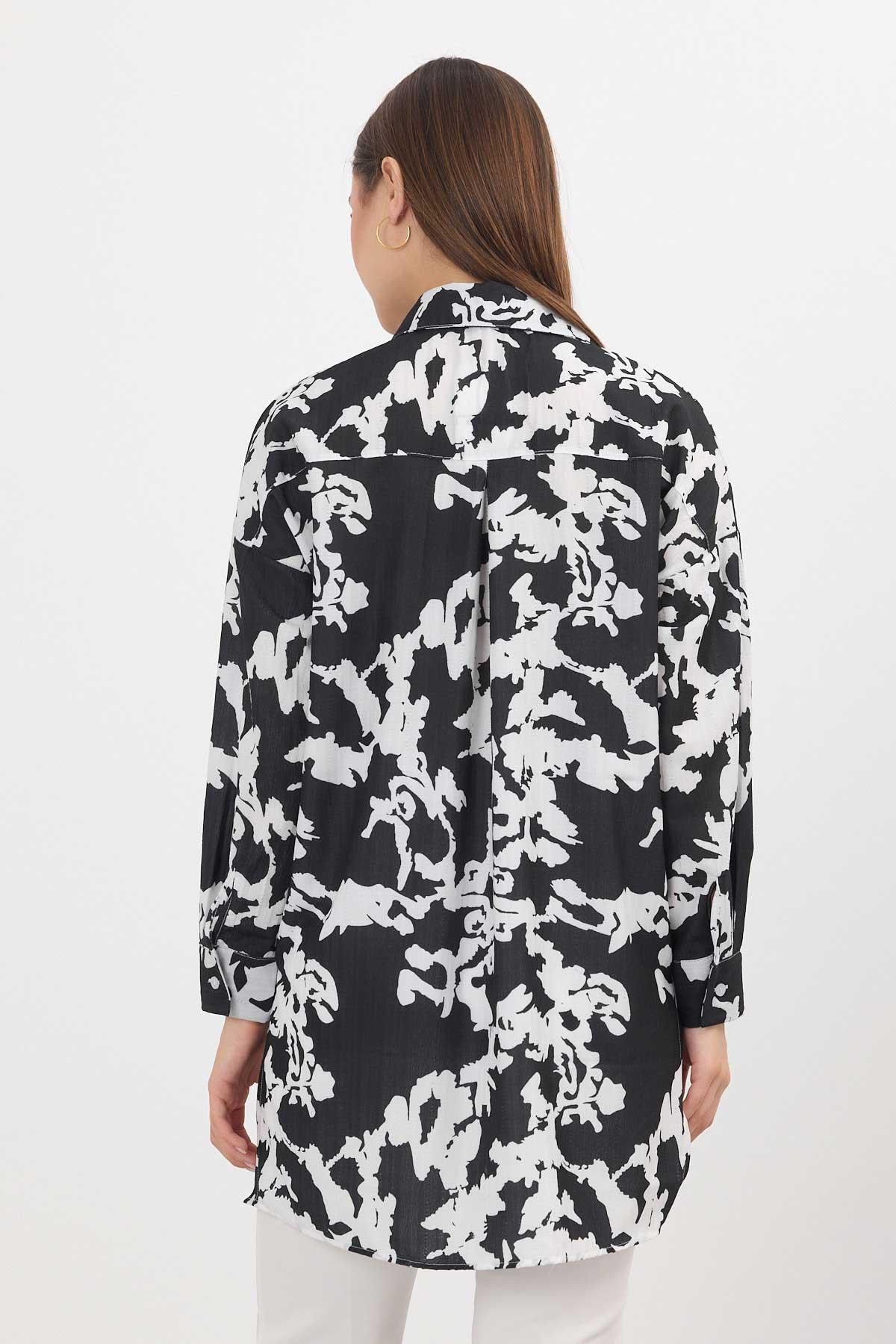 Siyah Desenli Tunik 4401A - 6