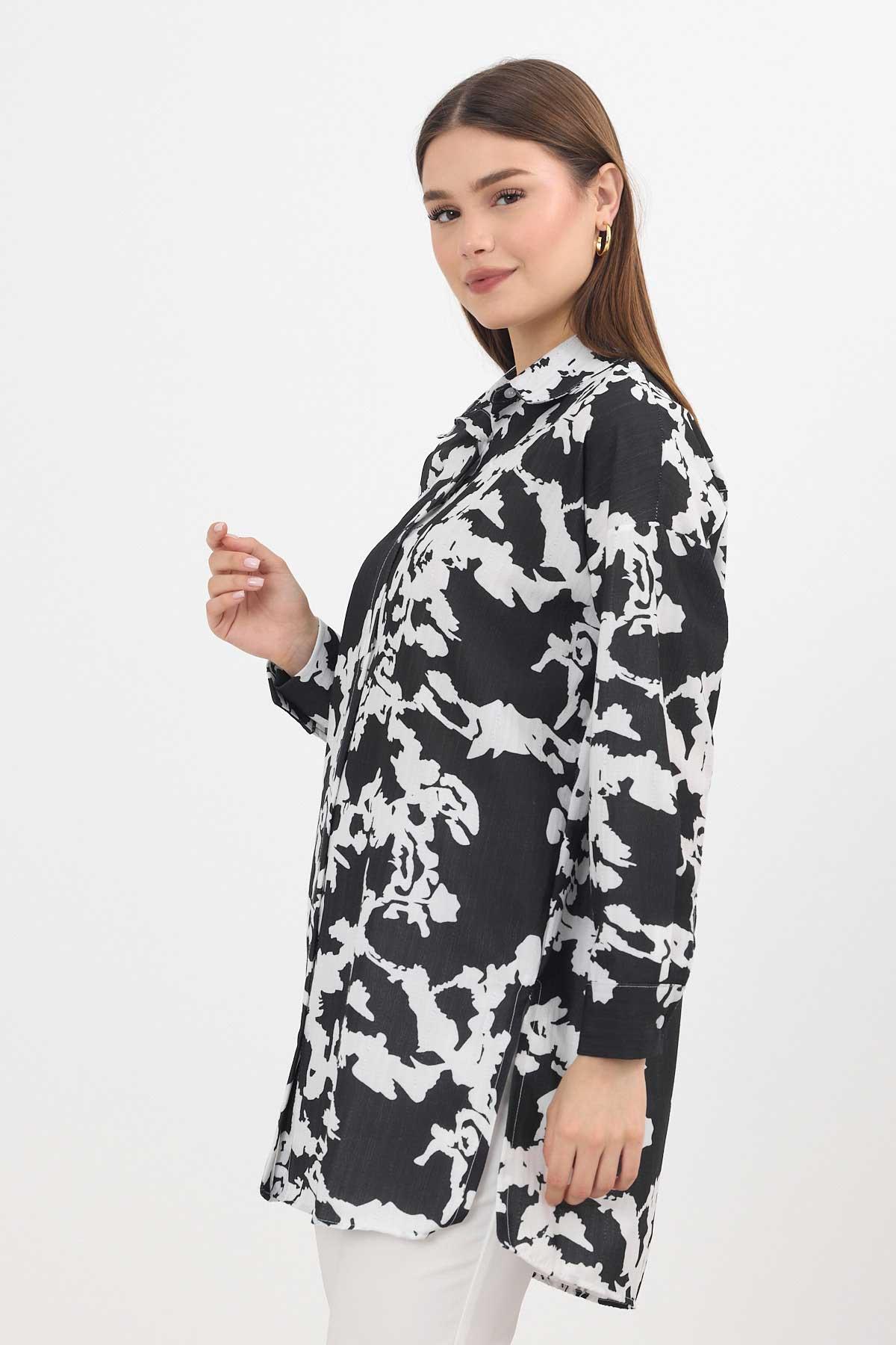 Siyah Desenli Tunik 4401A - 7