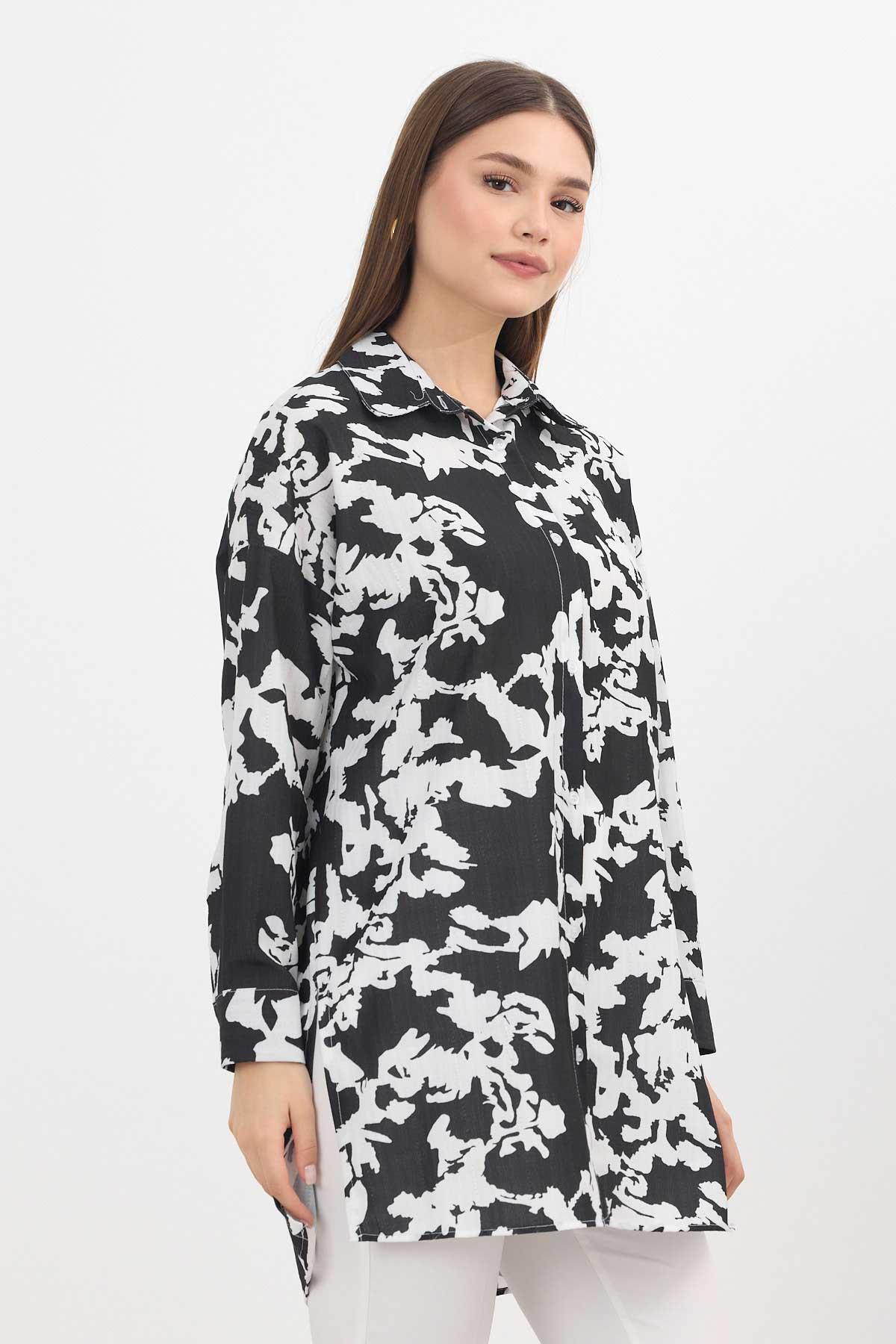 Siyah Desenli Tunik 4401A - 8