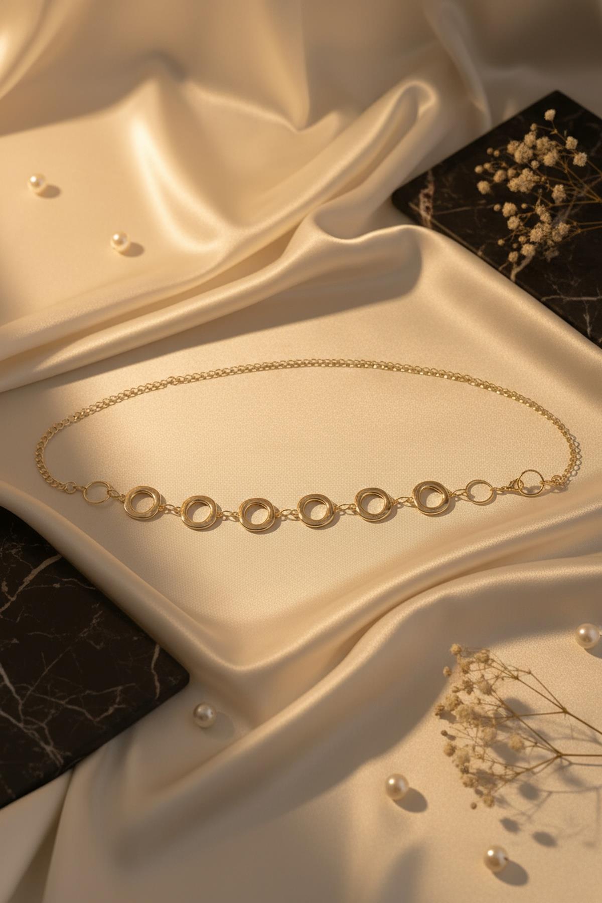 441 Halka Detay Zincirli Kemer Gold - 1