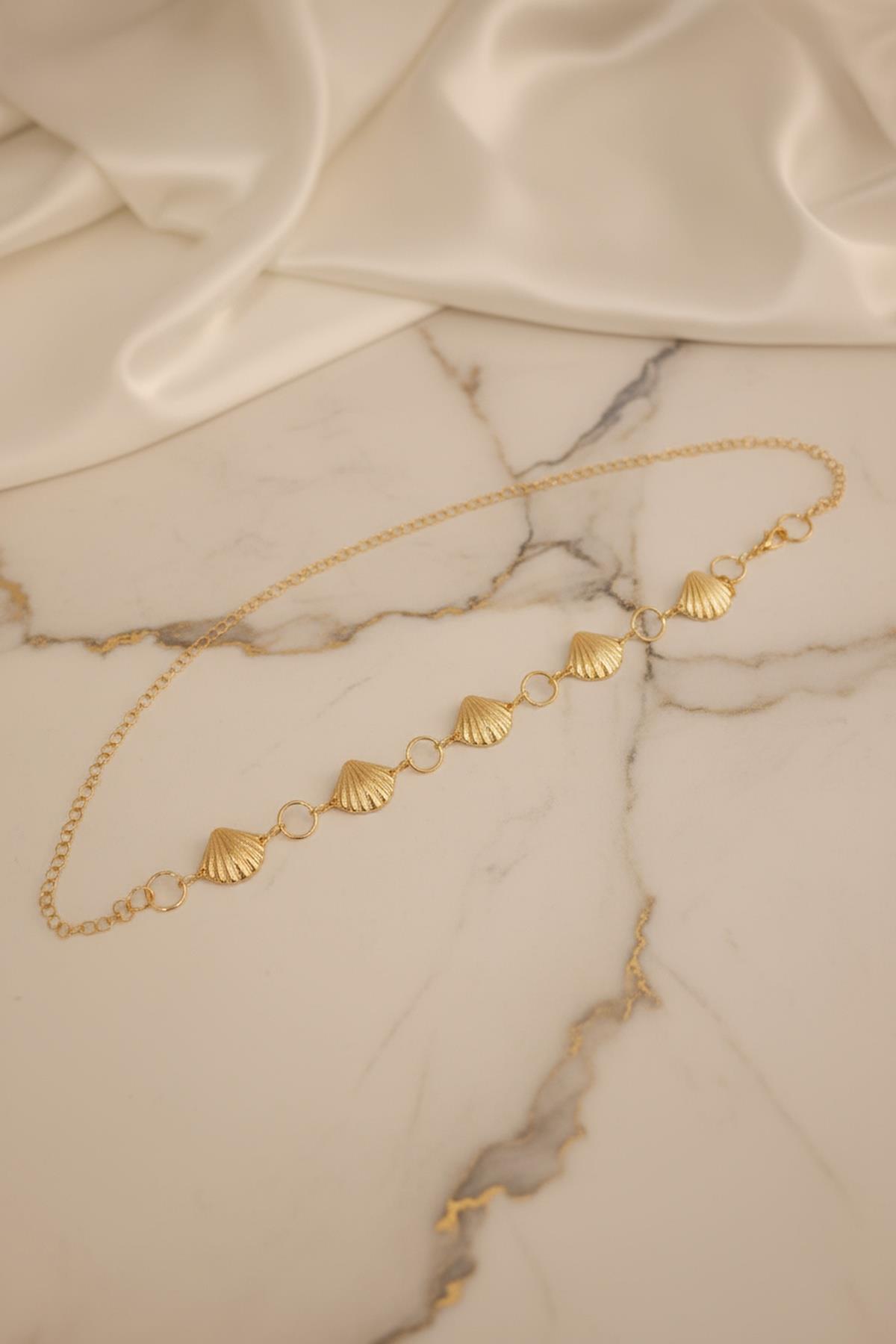 442 Midye Detaylı Zincir Kemer Gold - 1