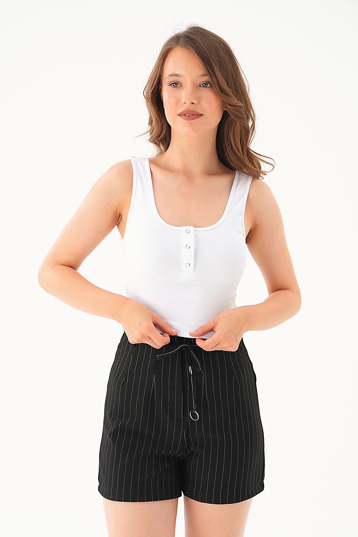 Beyaz Ön Çıtçıtlı Atlet 443 