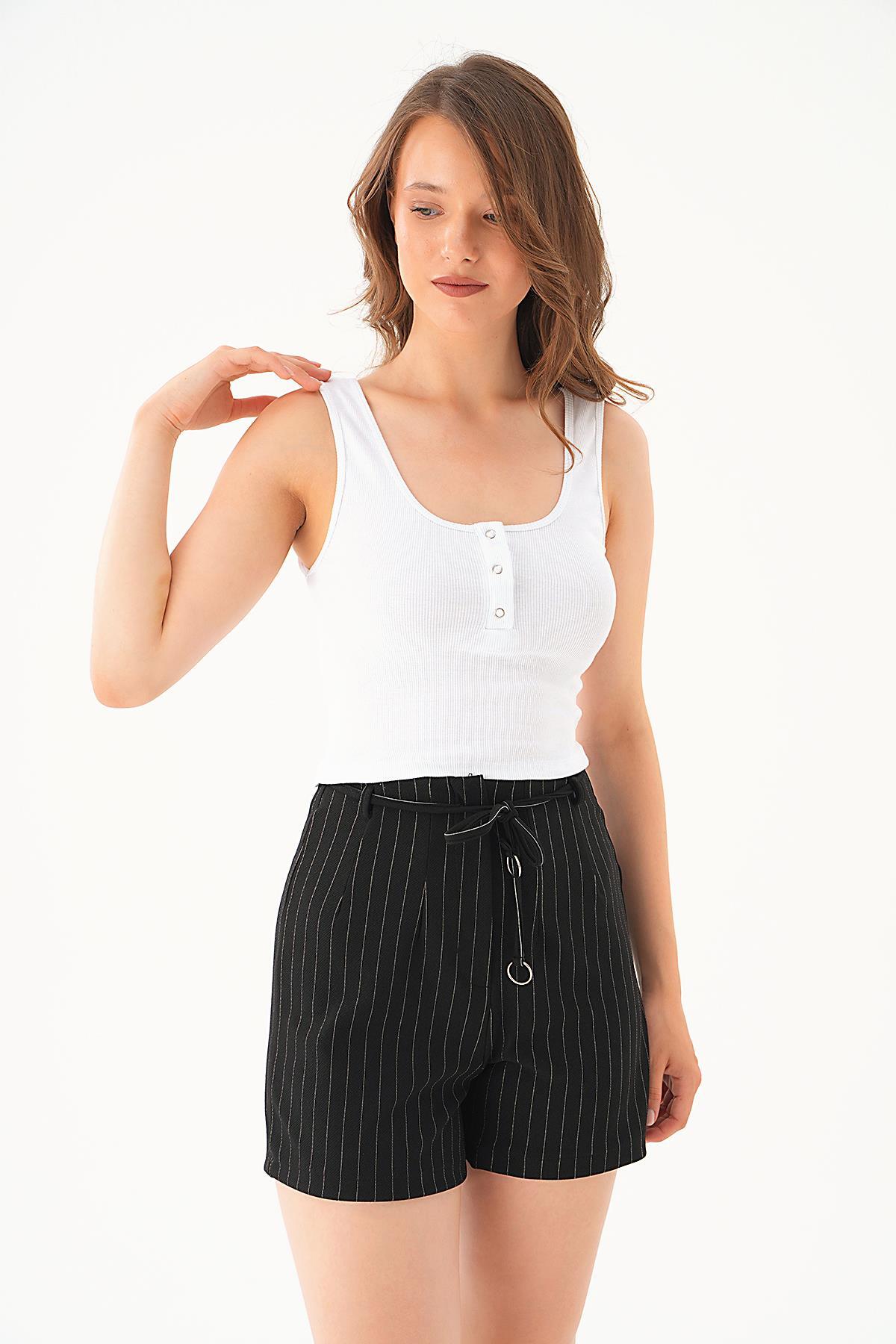 Beyaz Ön Çıtçıtlı Atlet 443 - 5