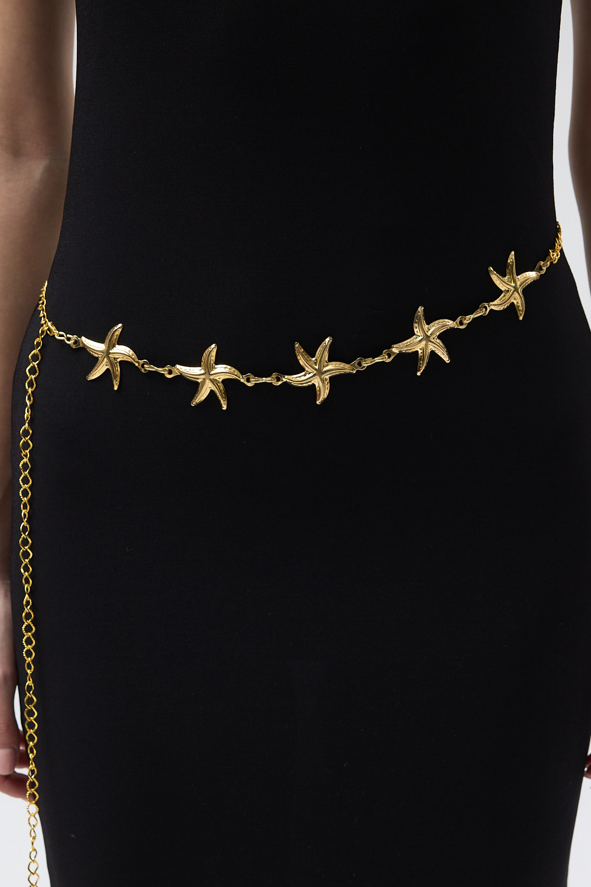 Gold Yıldız Detaylı Zincir Kadın Kemer 443 - RAYS