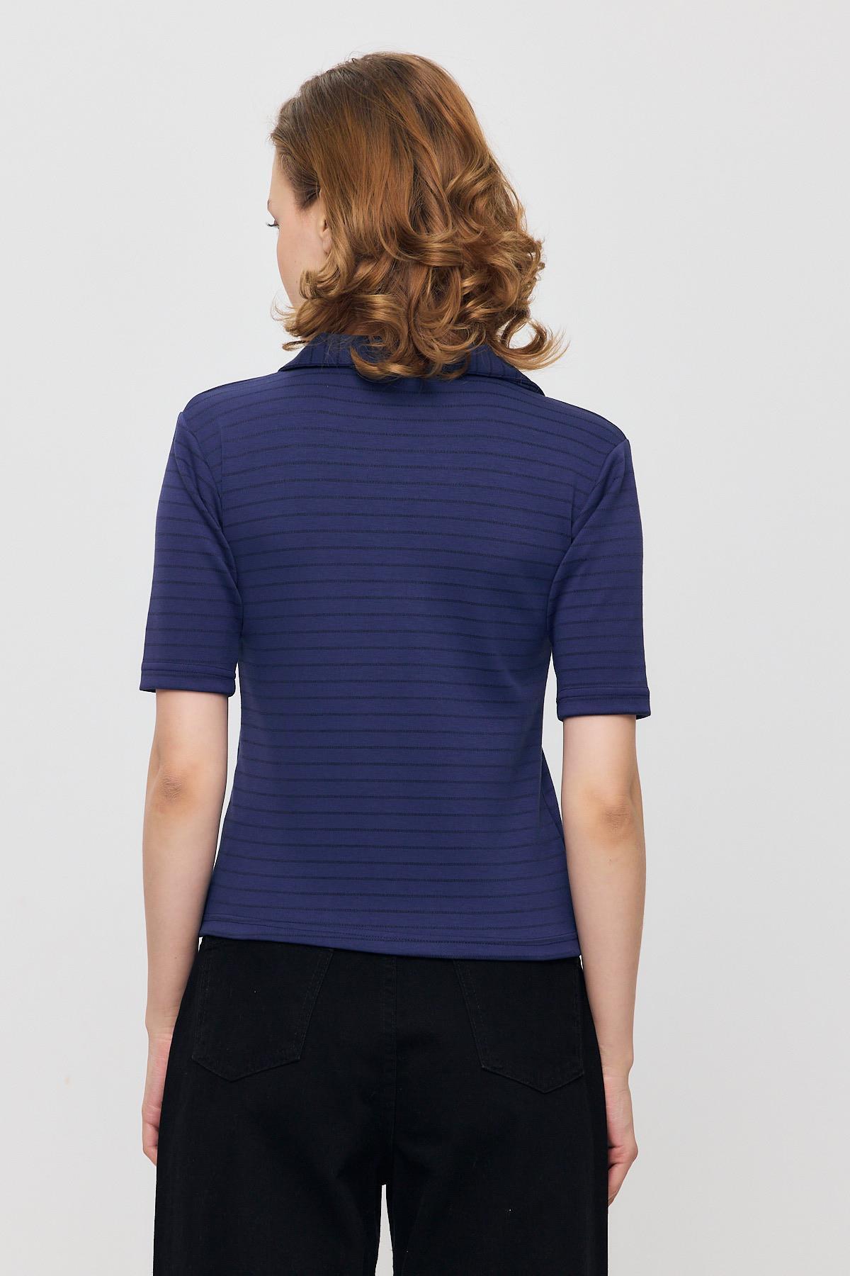 Laci V Yaka Çizgili Kısa Tişört 4449A - 5