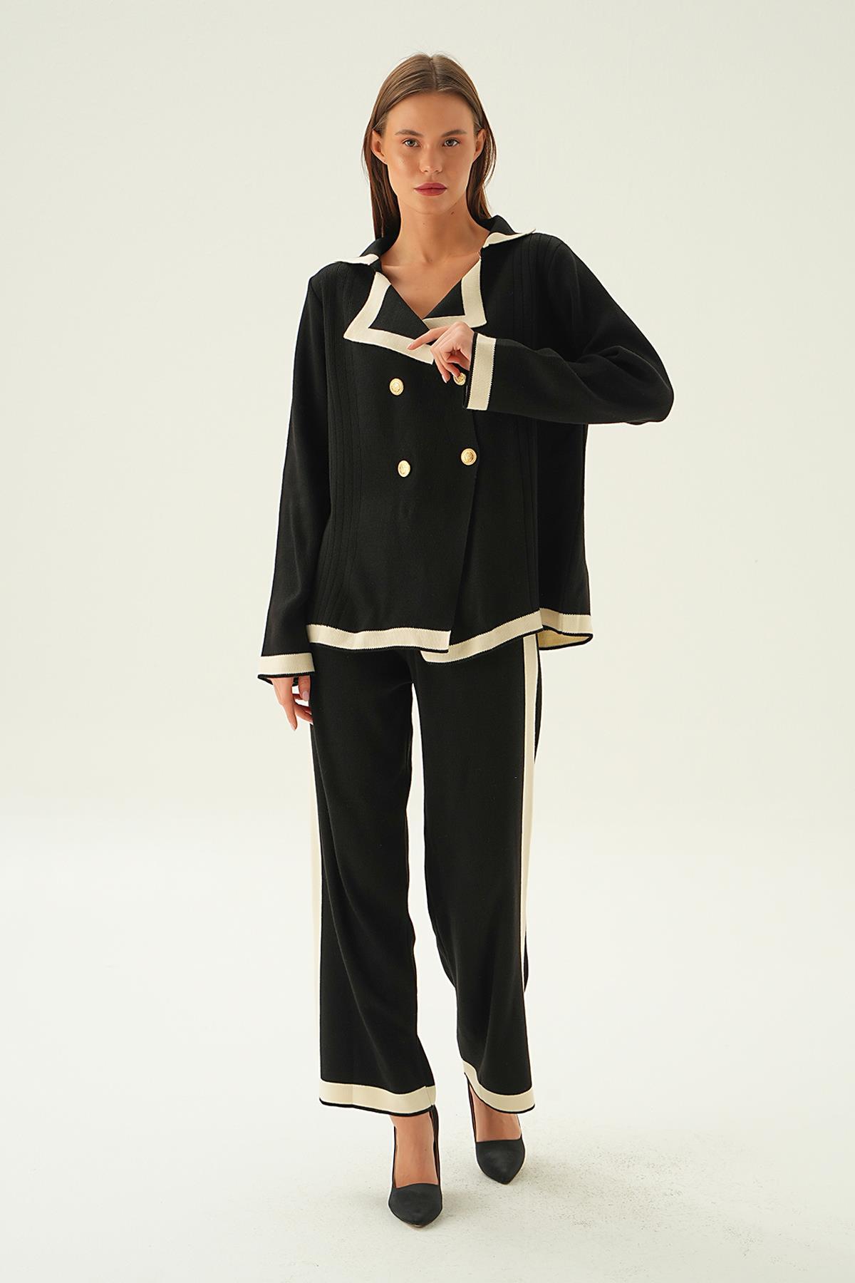 Siyah Çizgi Detay Pantolon Takım 4470 - 5