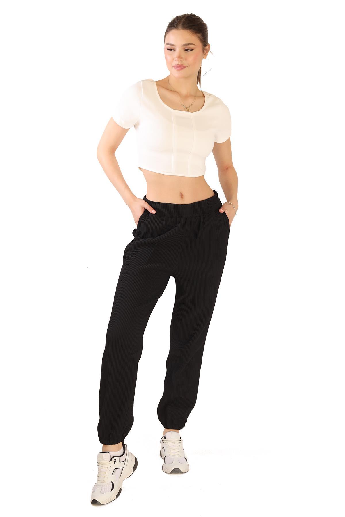 4471A Paça Lastik Eşofman Siyah - 7