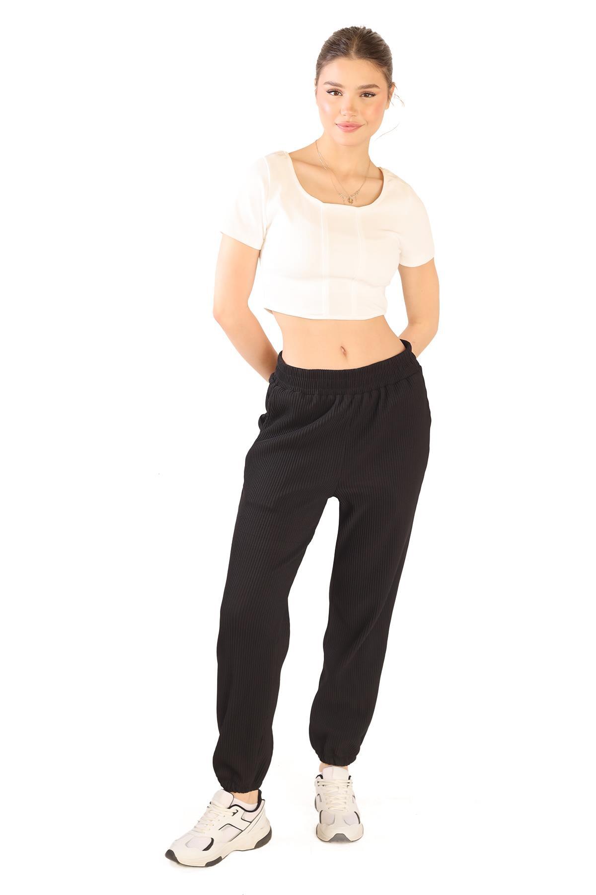 4471A Paça Lastik Eşofman Siyah 