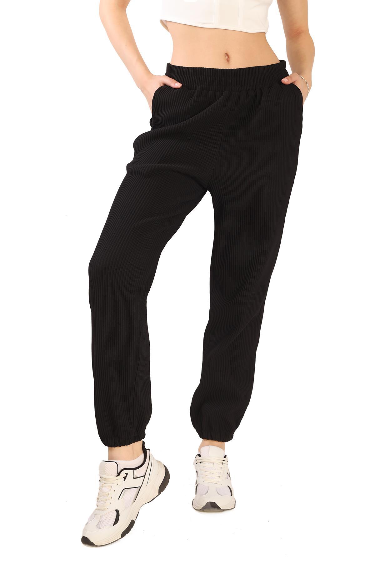 4471A Paça Lastik Eşofman Siyah - 2