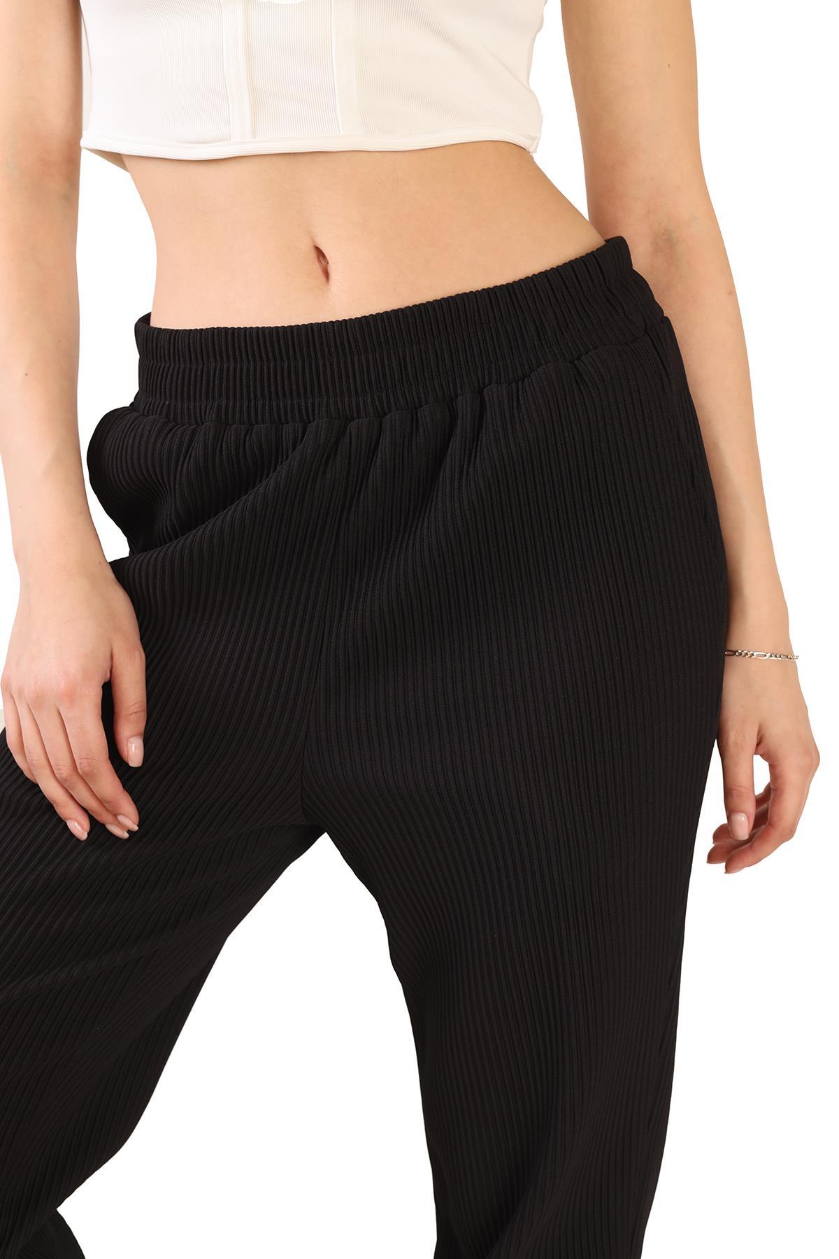 Siyah Paça Lastik Eşofman 4471A - 4