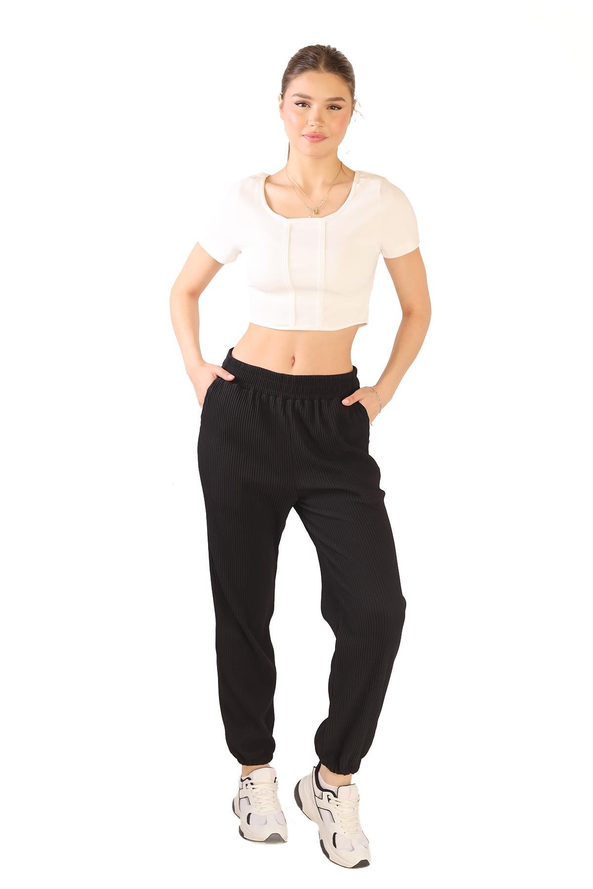 Siyah Paça Lastik Eşofman 4471A - 6