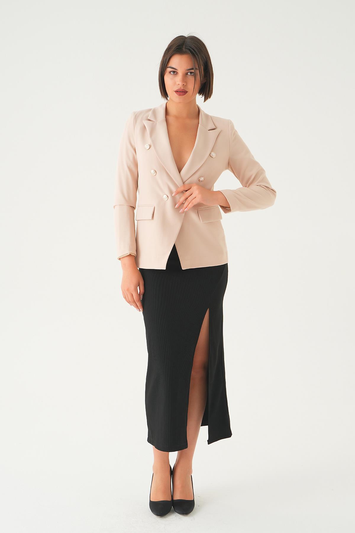 Taş Düğmeli Klasik Ceket 4488 