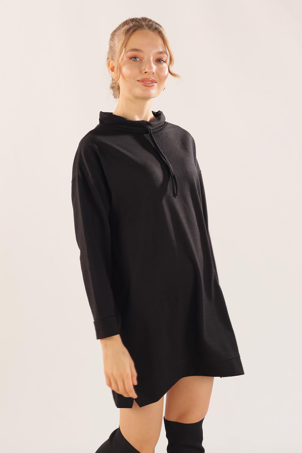 Siyah Yaka Bağcık Sweat 7383 - 1