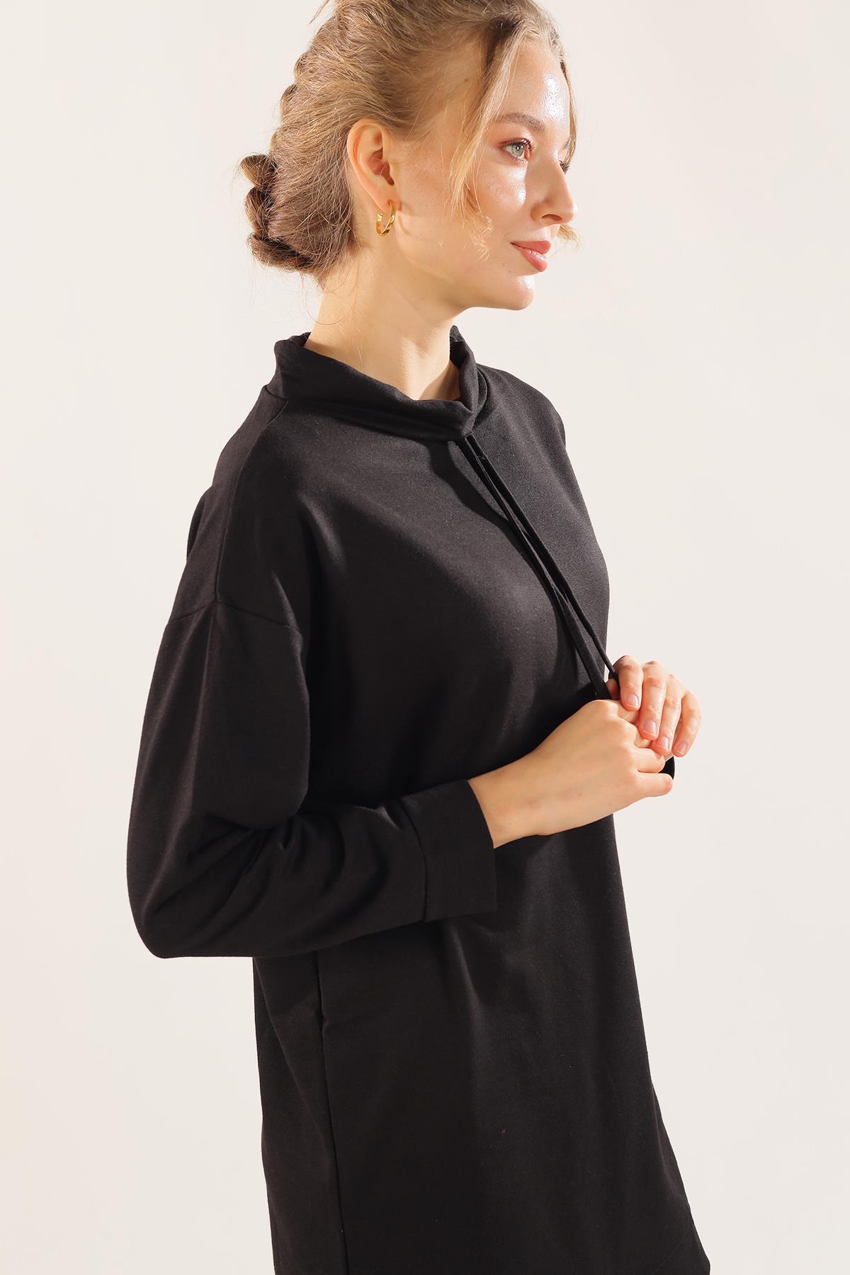 Siyah Yaka Bağcık Sweat 7383 - 2