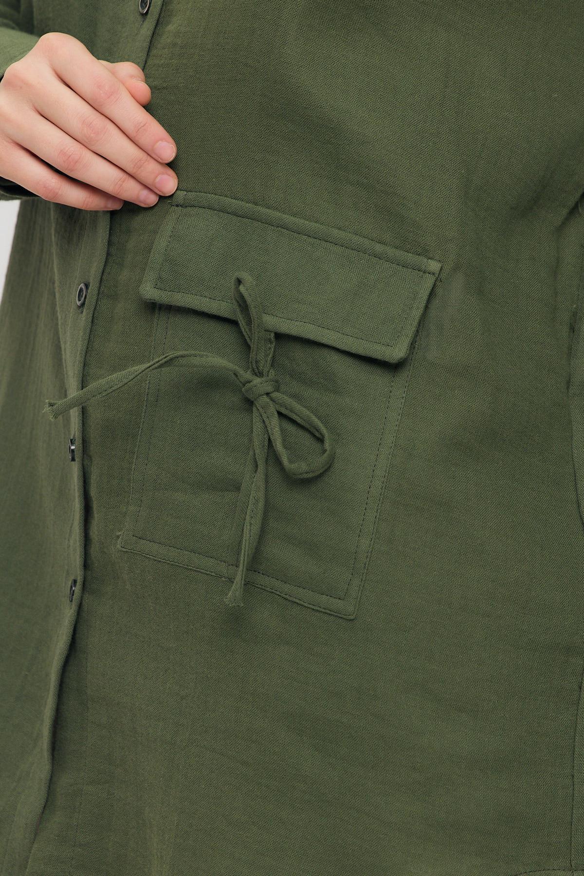 4516A Tek Cep Düğmeli Gömlek Haki - 4