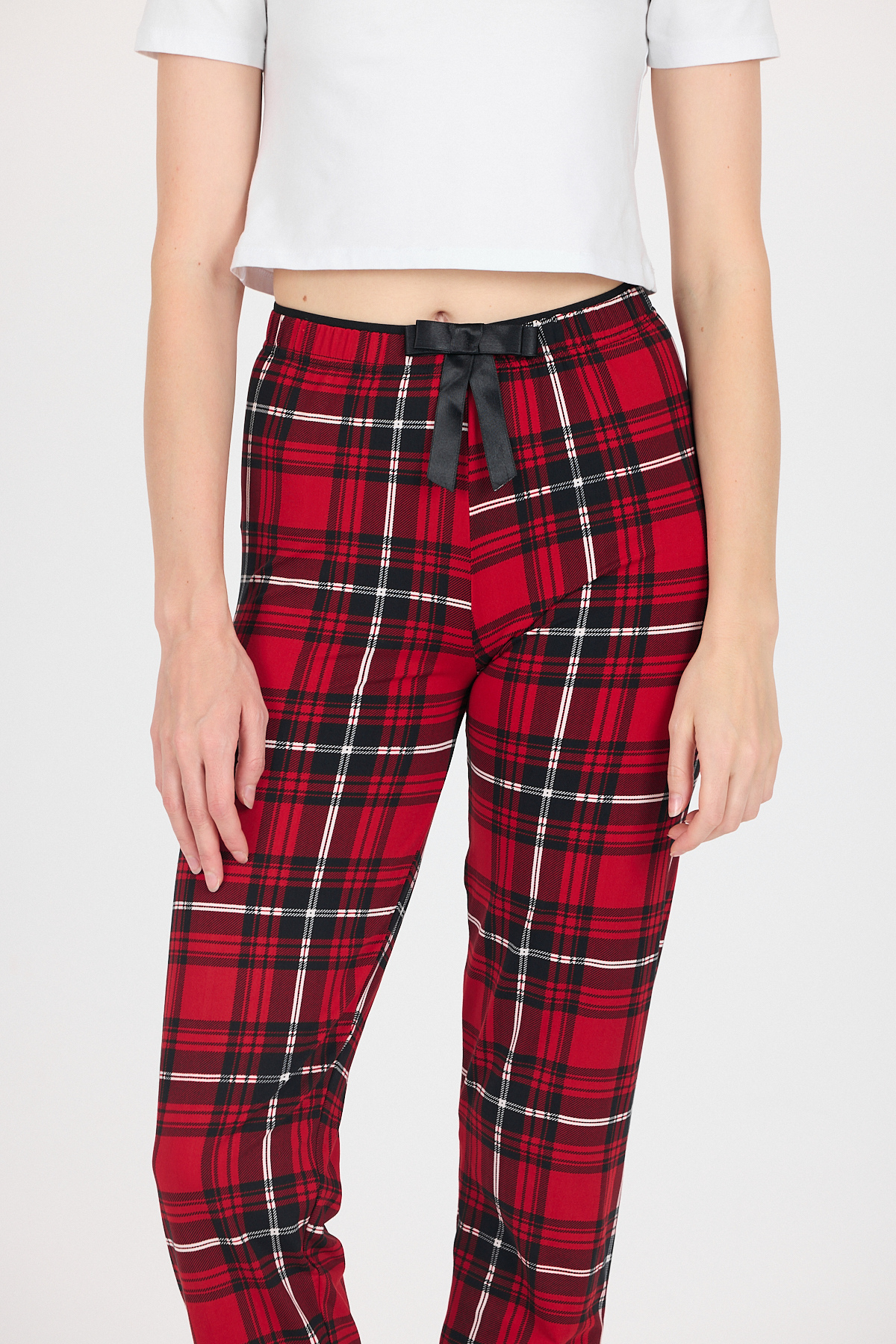 Kırmızı Ekose Desen Pijama Altı 4517 - 4