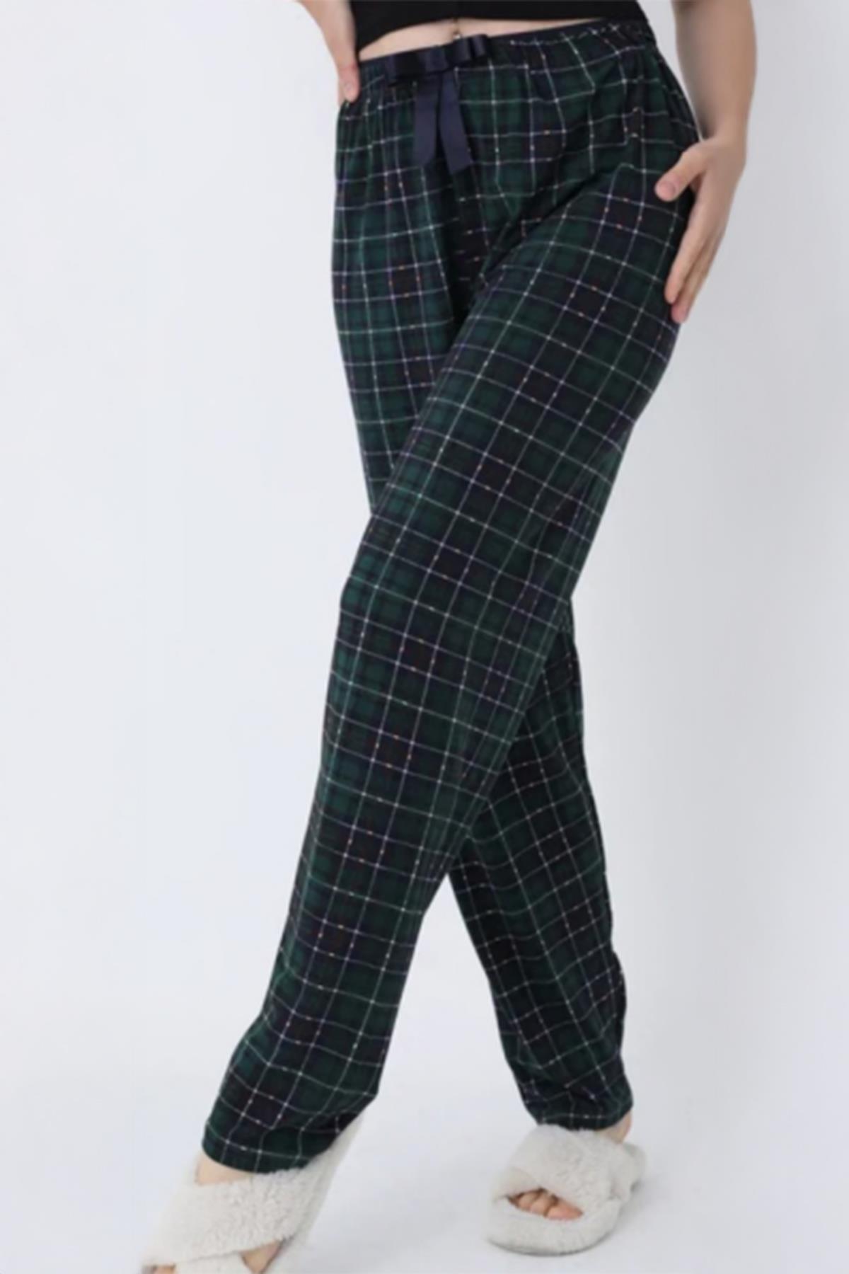 4518 Dama Desen Pijama Siyah 