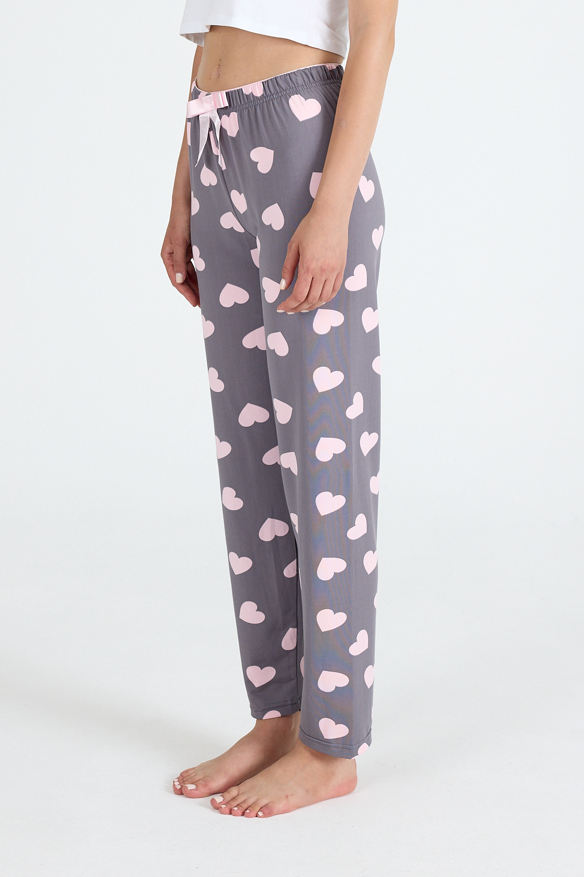Gri Kalp Desenlim Pijama Altı 4522 - 6