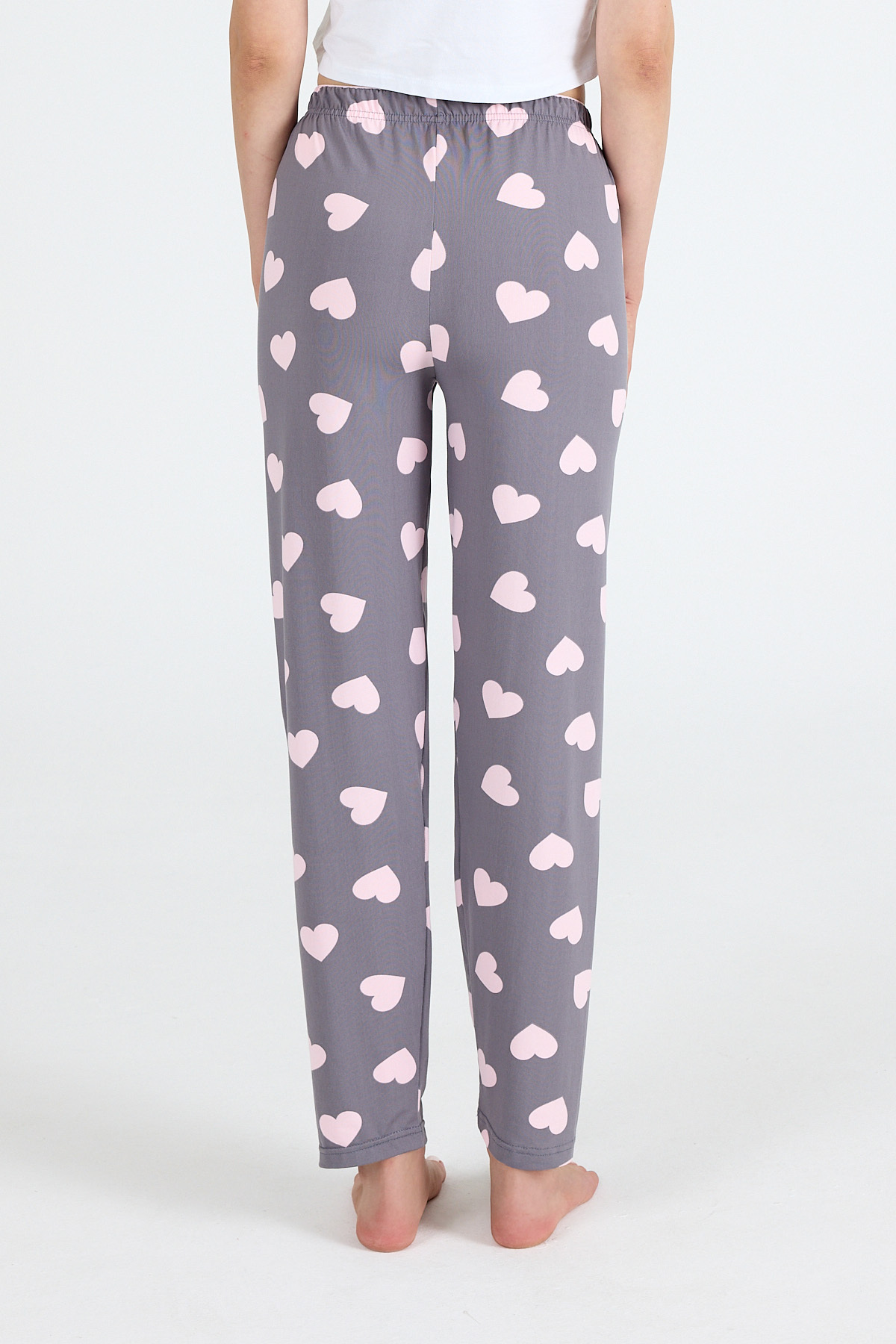 Gri Kalp Desenlim Pijama Altı 4522 - 5