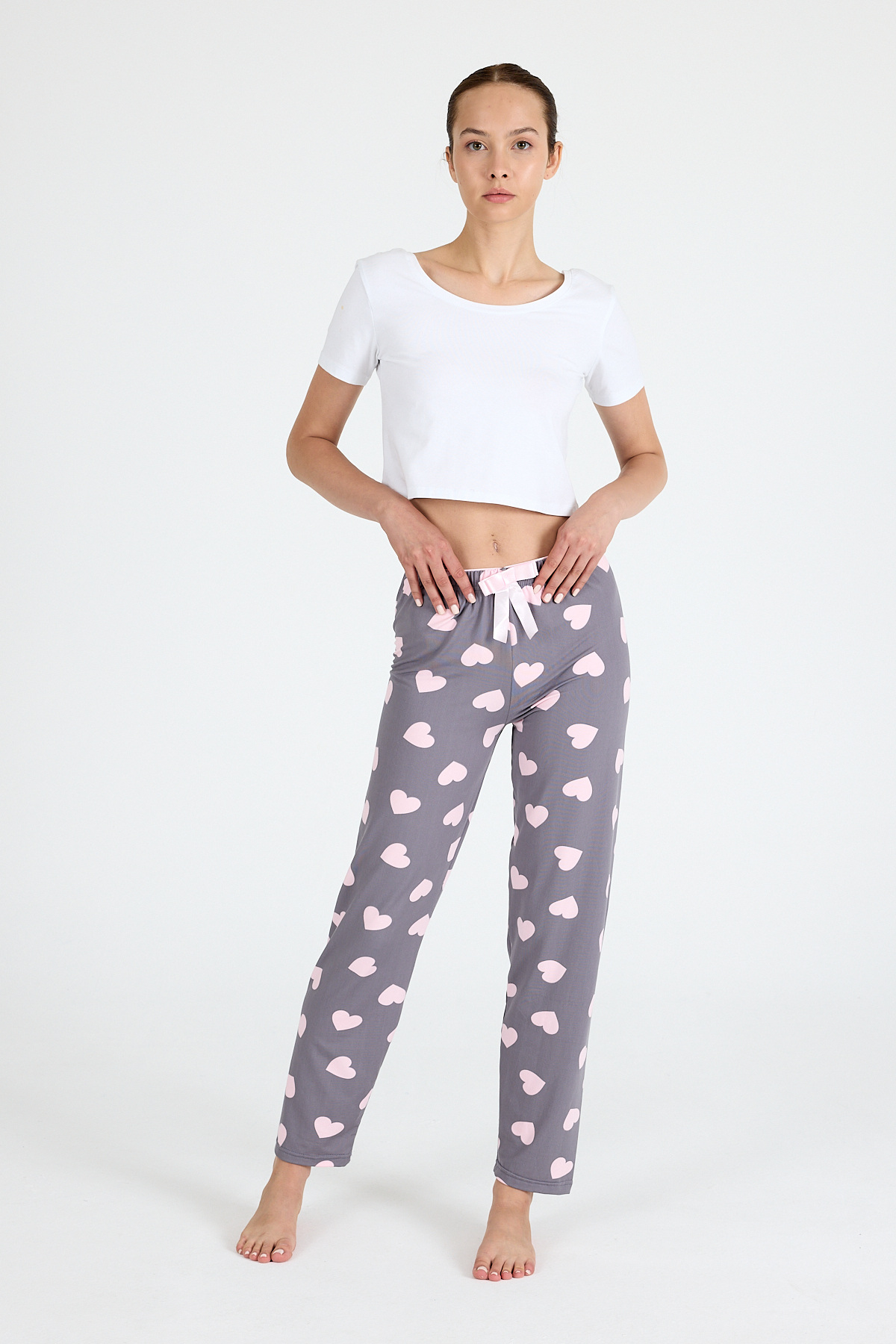 Gri Kalp Desenlim Pijama Altı 4522 - 7