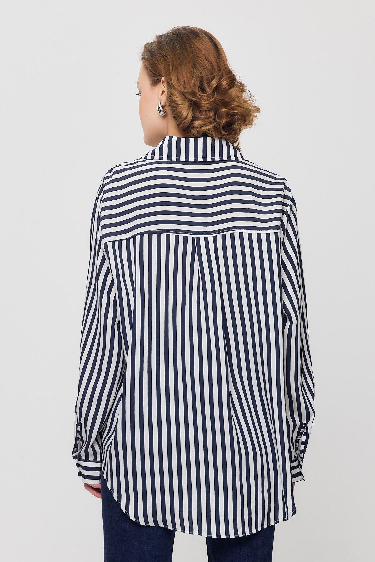 Laci Çizgili Düğmeli Gömlek 4522A - 5