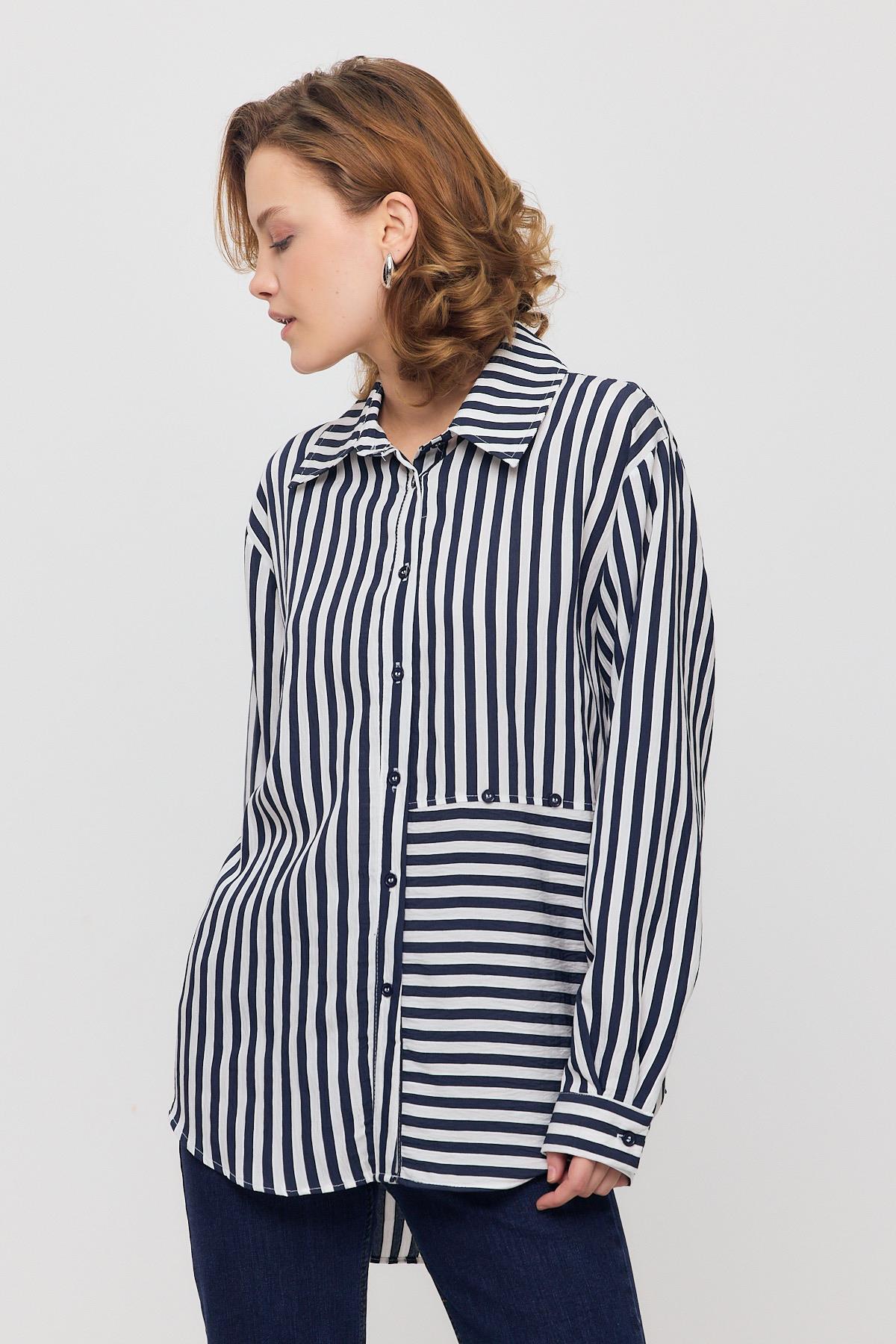 Laci Çizgili Düğmeli Gömlek 4522A - 6