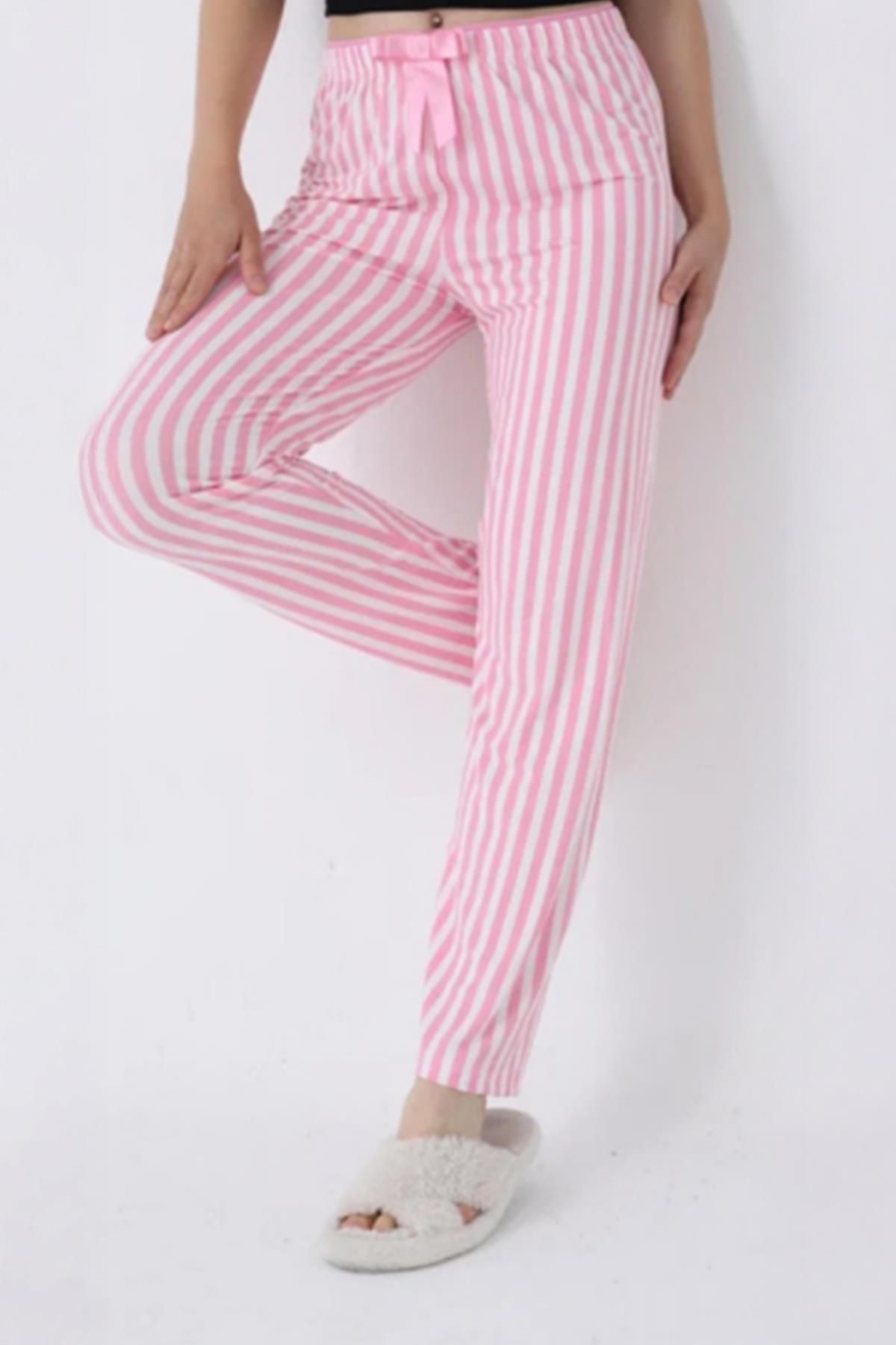 4523 Çizgili Pijama Pembe - 1