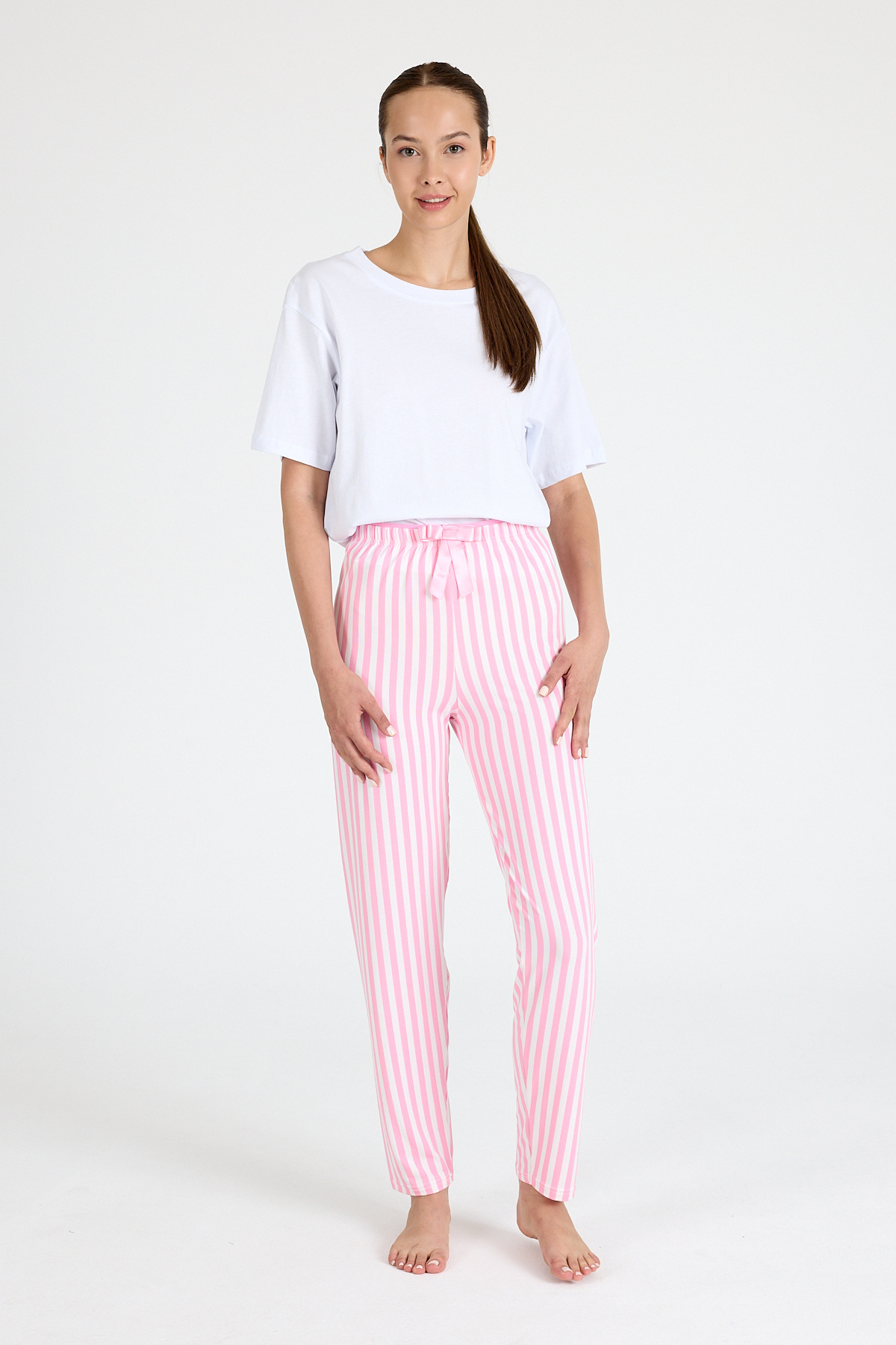 Pembe Çizgili Pijama Altı 4523 