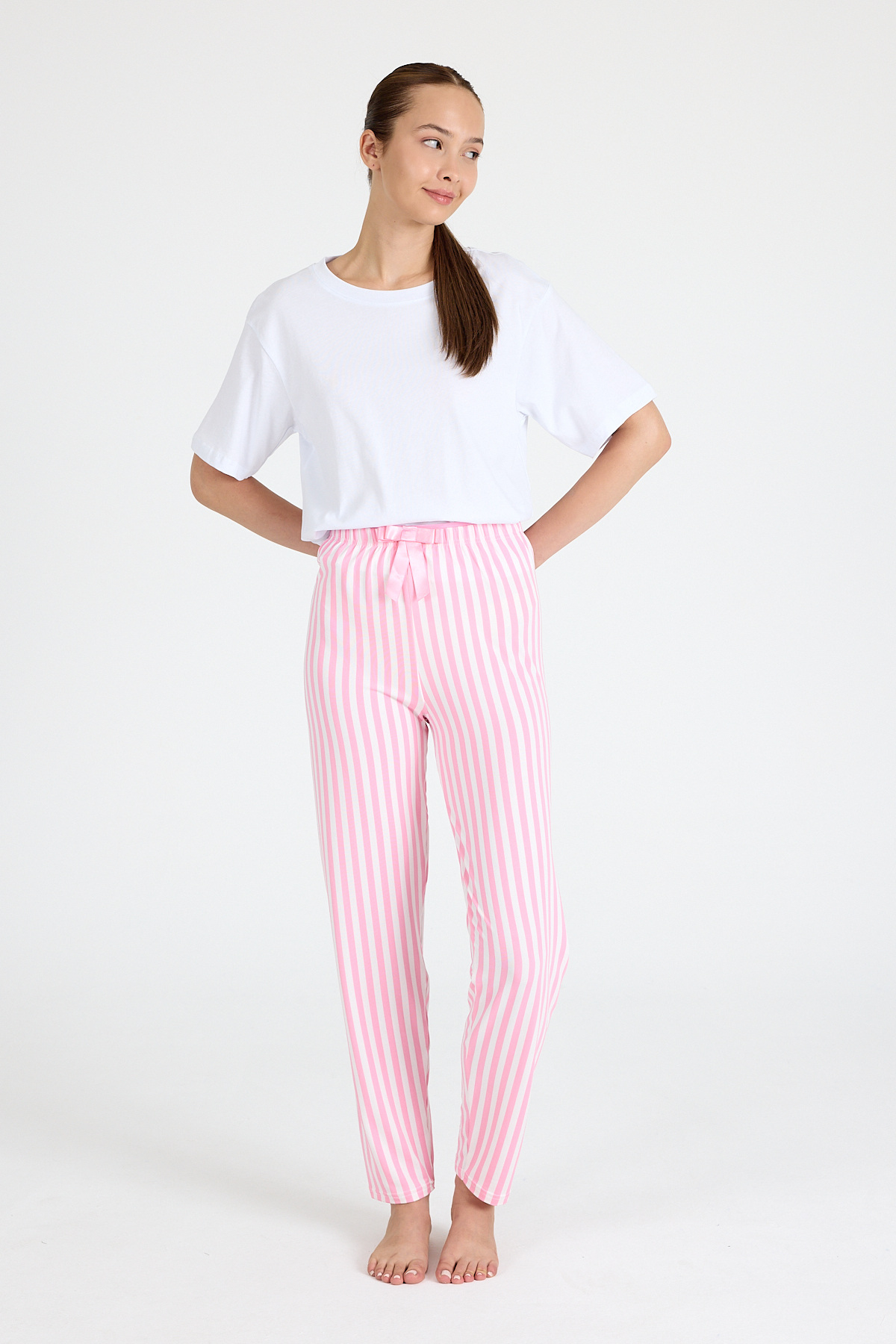 Pembe Çizgili Pijama Altı 4523 - 2