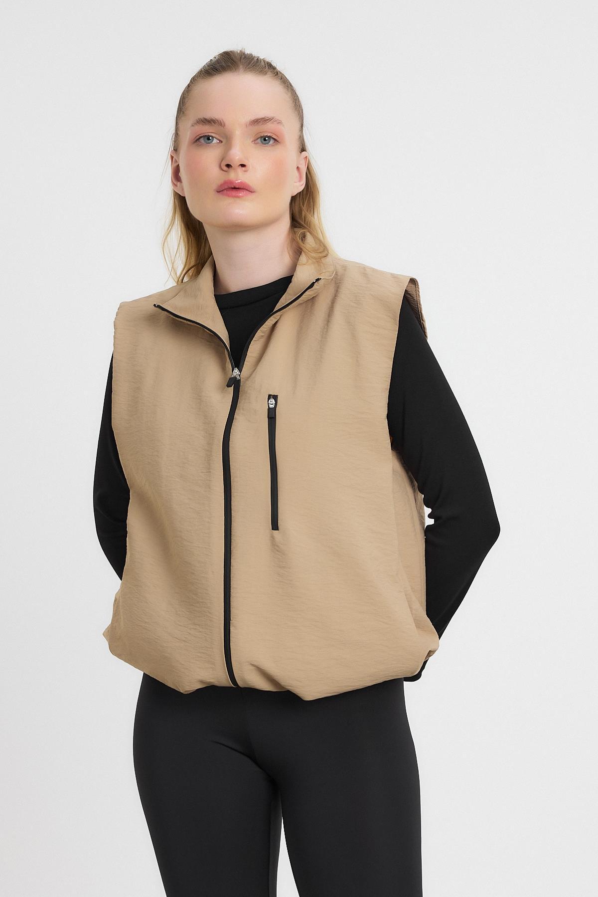 Vizon Yan Cepli Sıfır Kol Yelek 4523A - 1