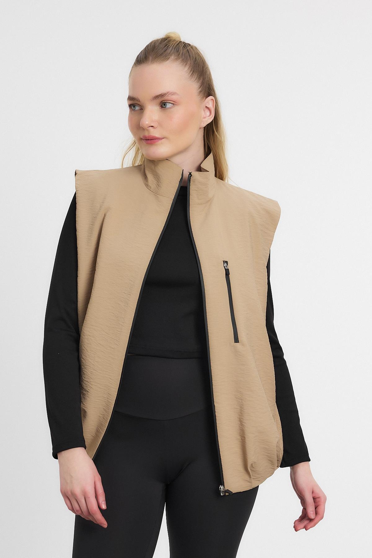 Vizon Yan Cepli Sıfır Kol Yelek 4523A - 7