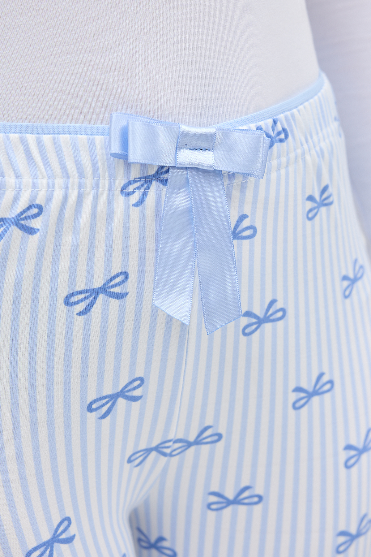 Mavi Fiyonk Desenli Lastik Bel Kadın Pijama Altı 4528 - 4