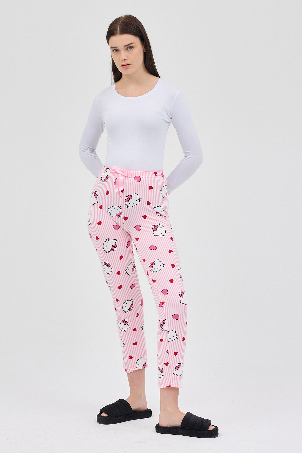 Pembe Desenli Kadın Pijama 4529 