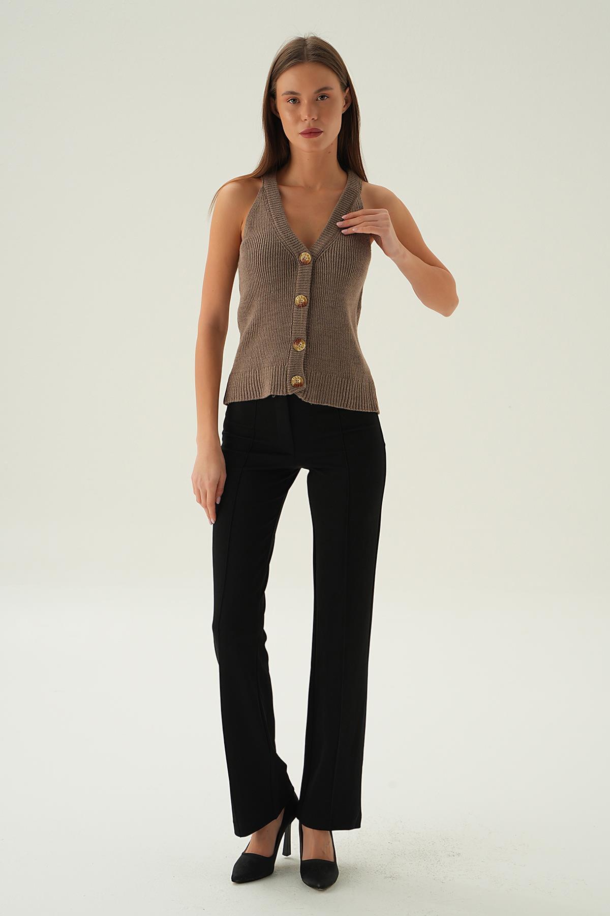 4530 Triko Yelek Vizon - 2