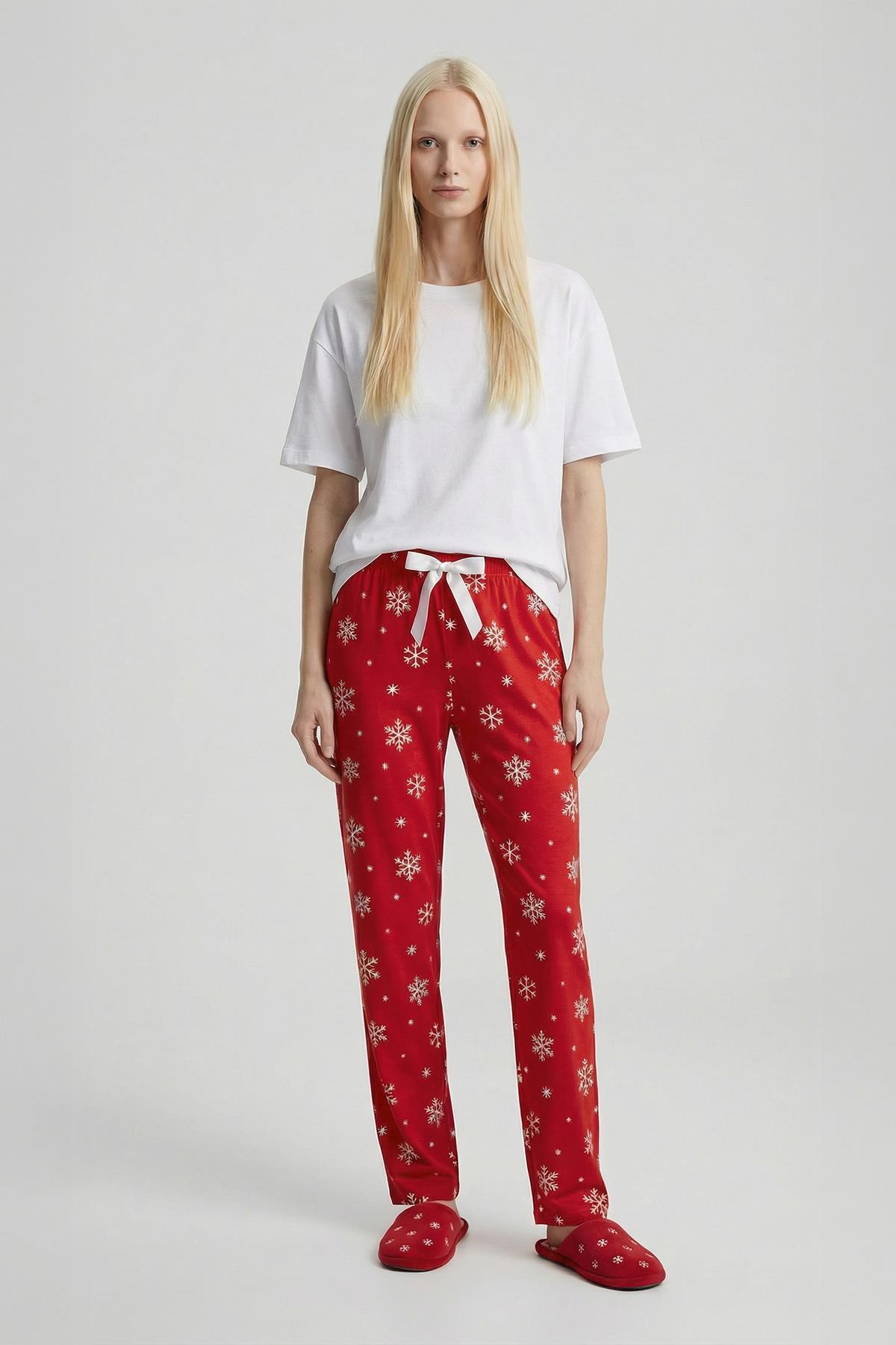 4531 Kar Desen Pijama Kırmızı - RAYS