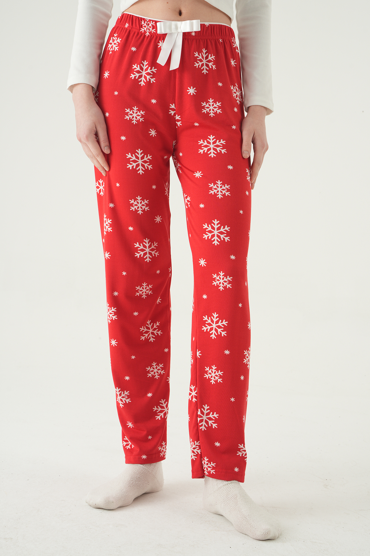 4531 Kar Desen Pijama Altı Kırmızı - RAYS