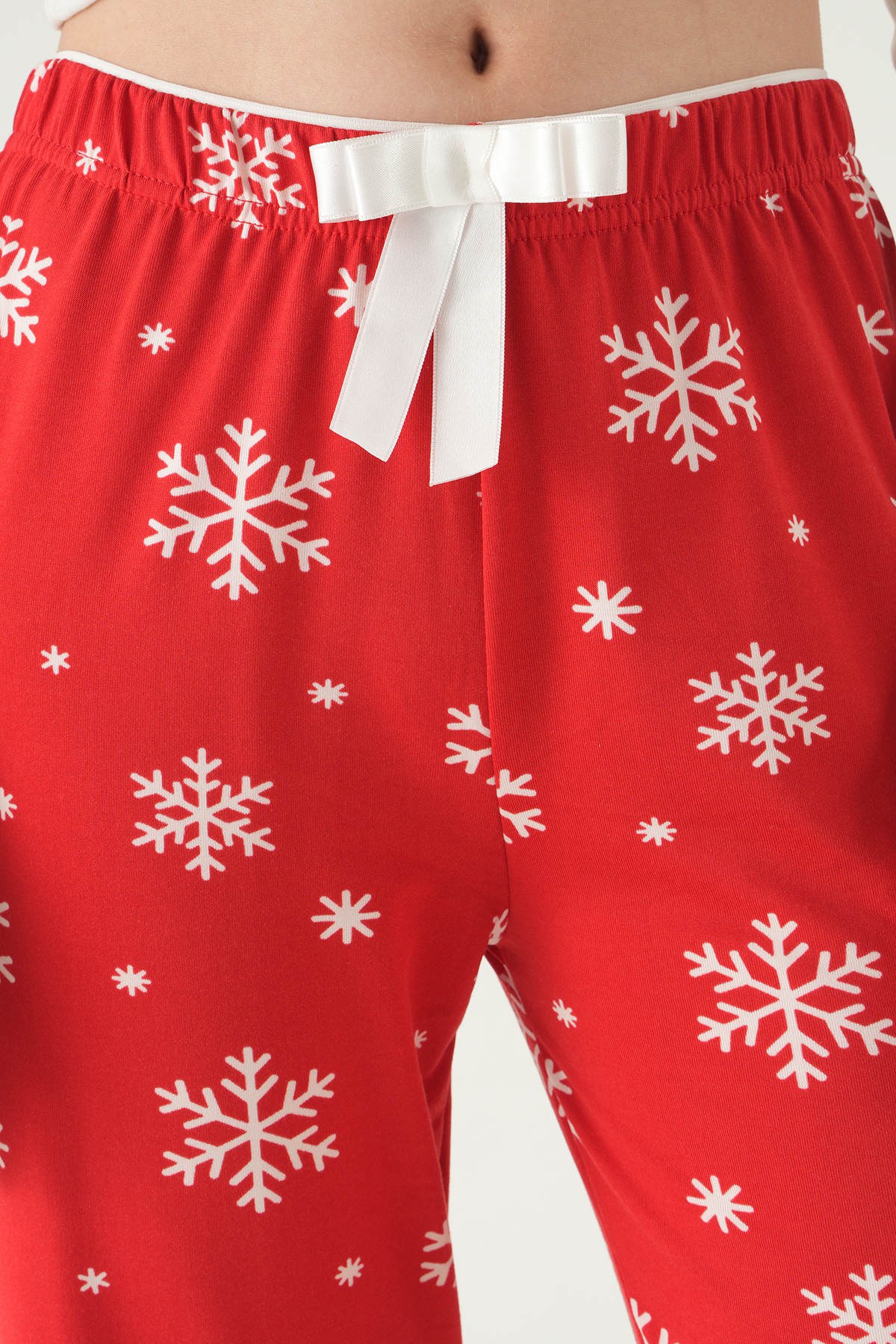 Kırmızı Kar Desen Pijama 4531 - 4