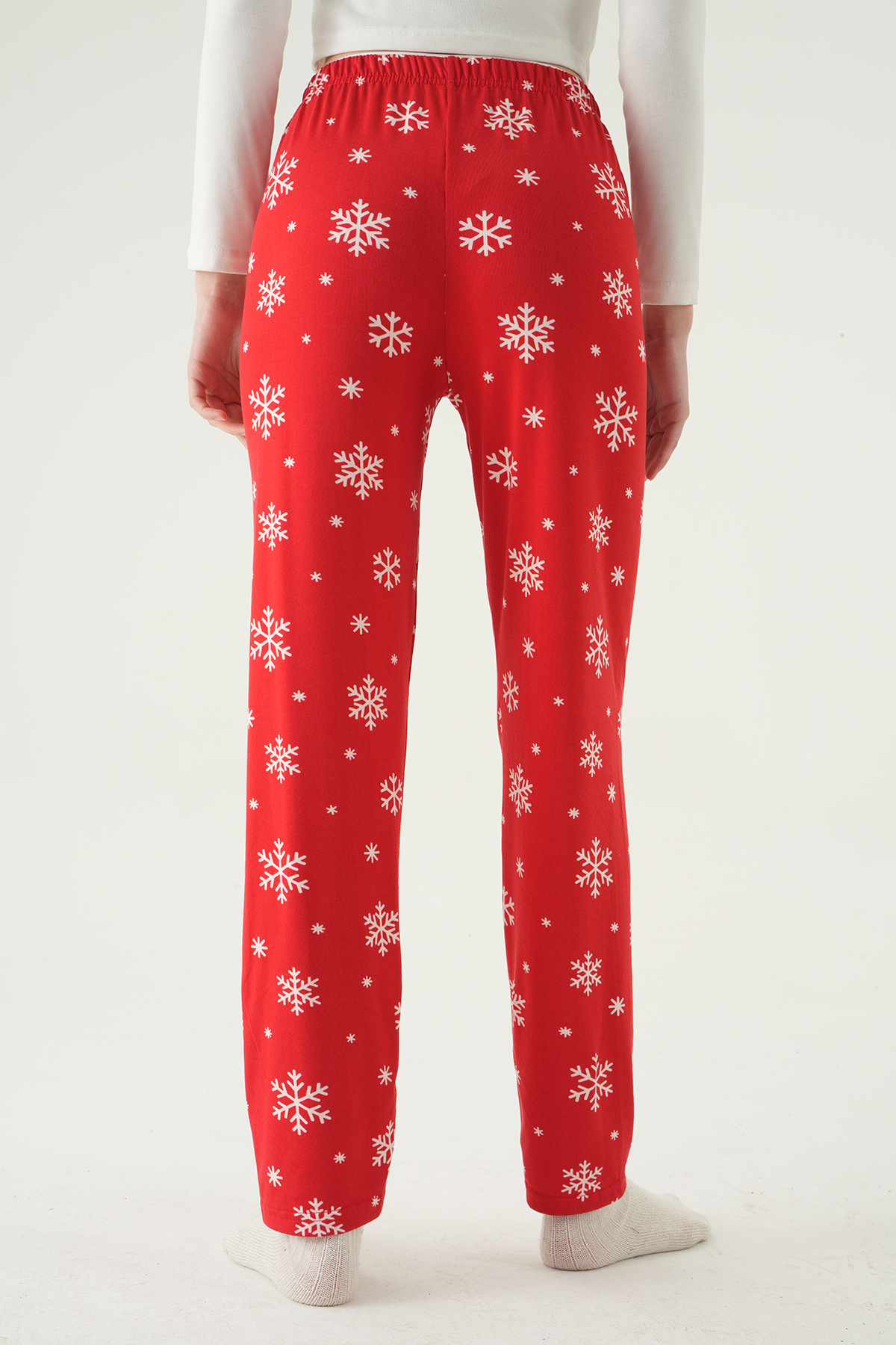 Kırmızı Kar Desen Pijama 4531 - 5