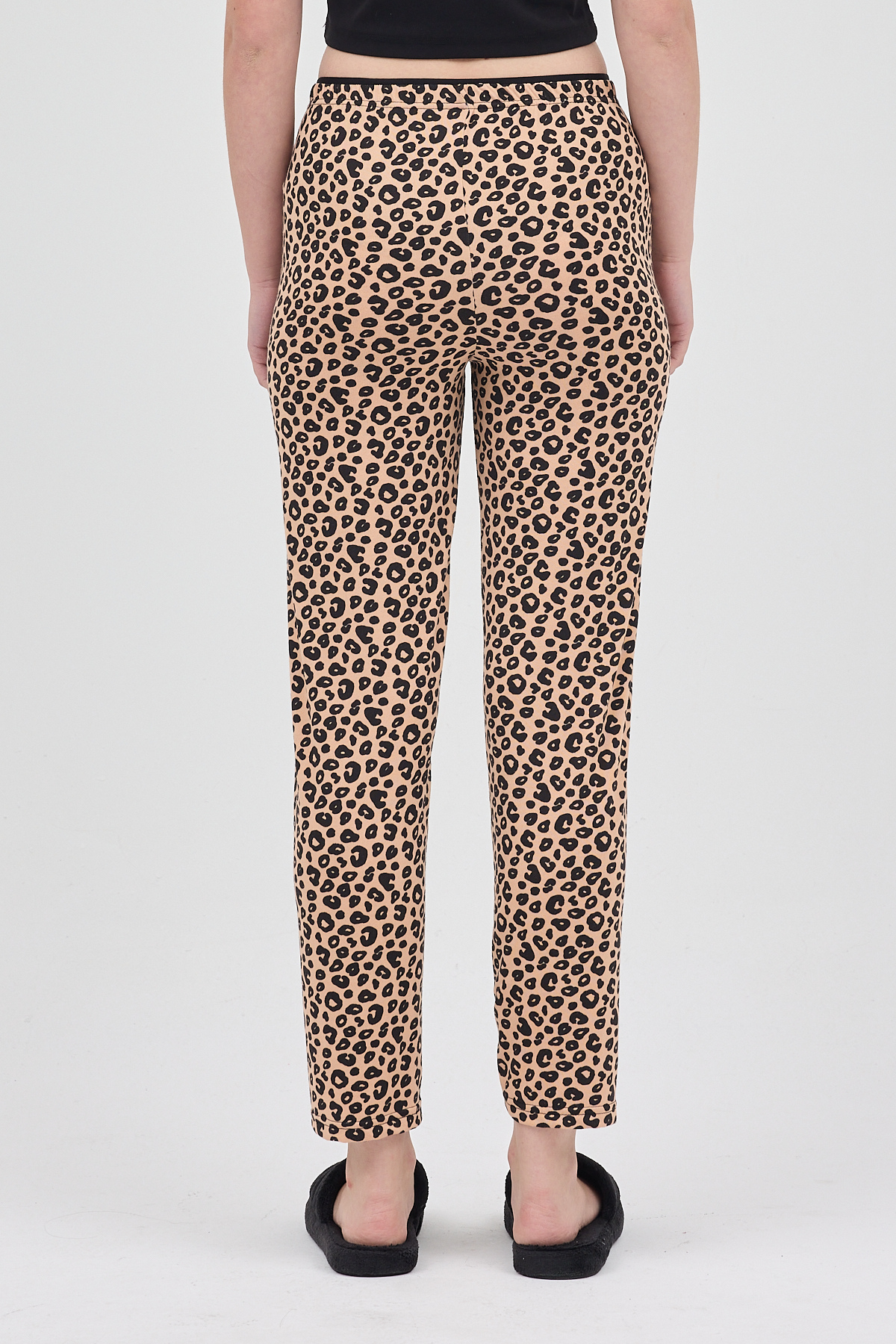 Kahve Leopar Desenli Kadın Pijama Altı 4532 - 5